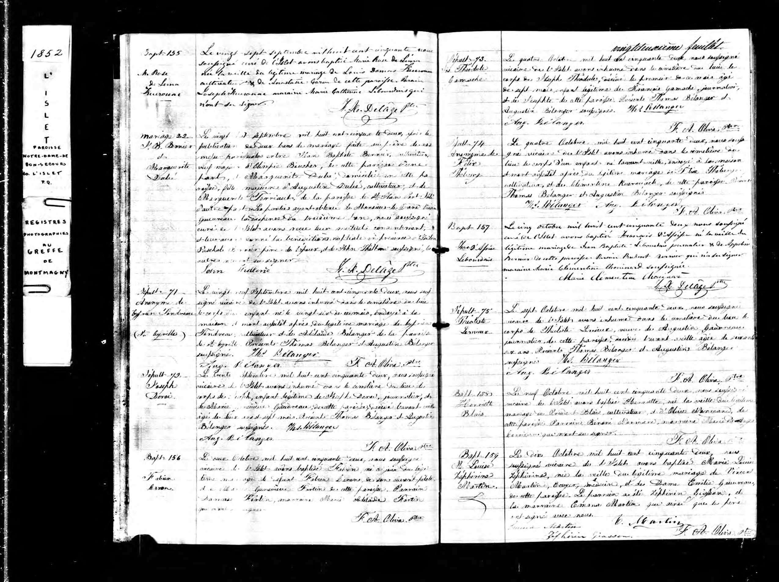 Acte de sépulture Acte de sépulture
