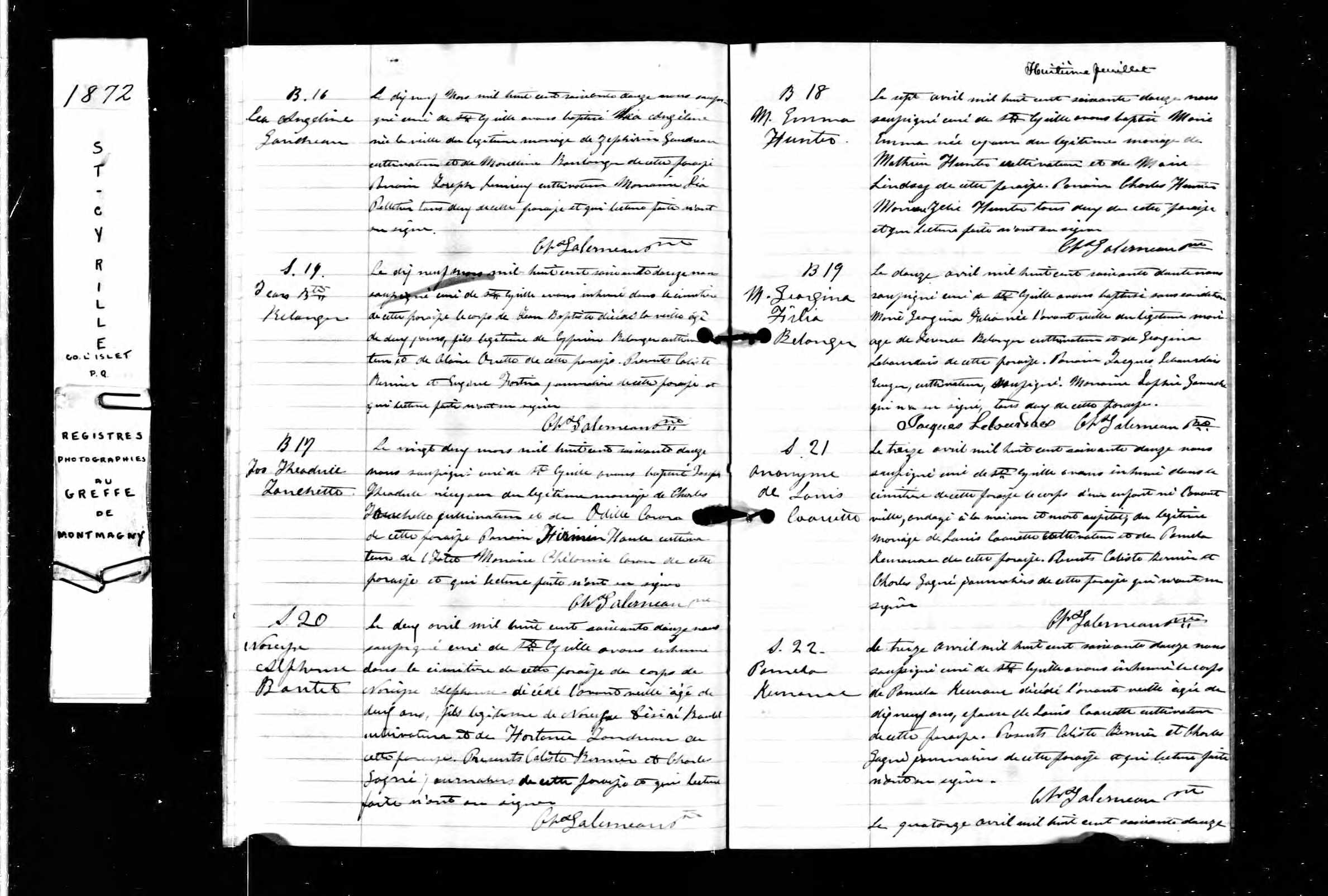 Acte de sépulture