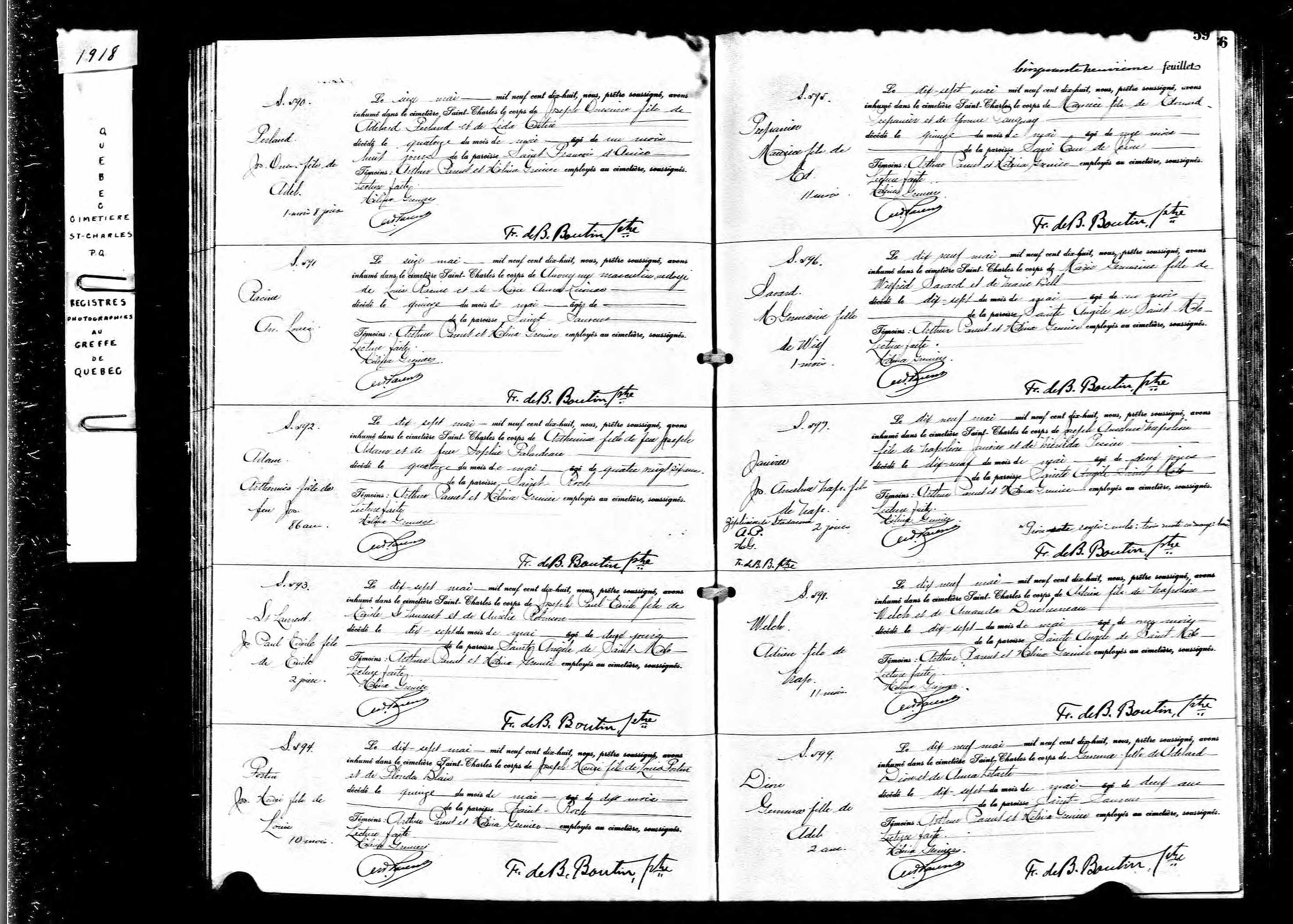 Acte de sépulture Acte de sépulture