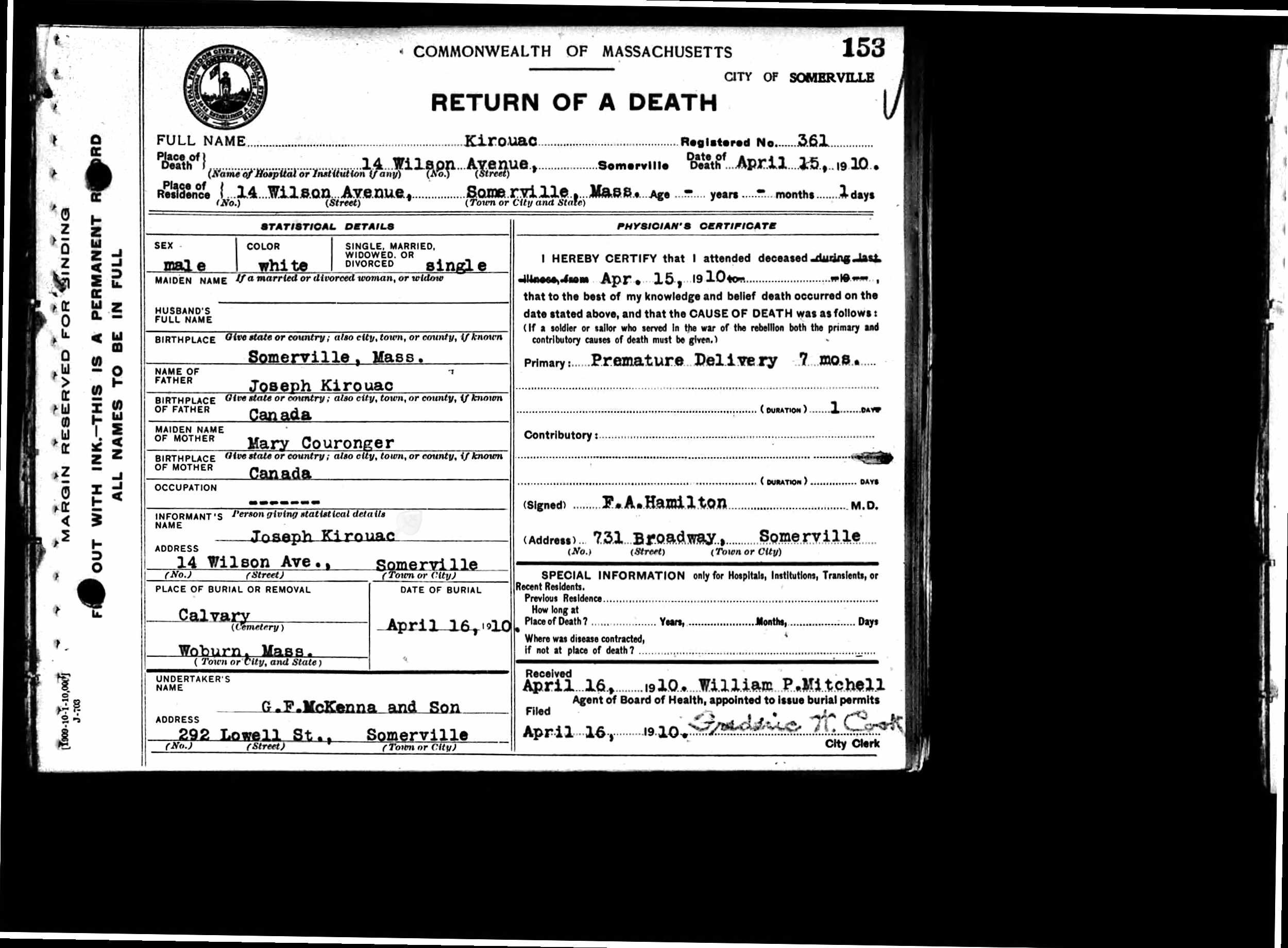 Enregistrement de la naissance et du décès