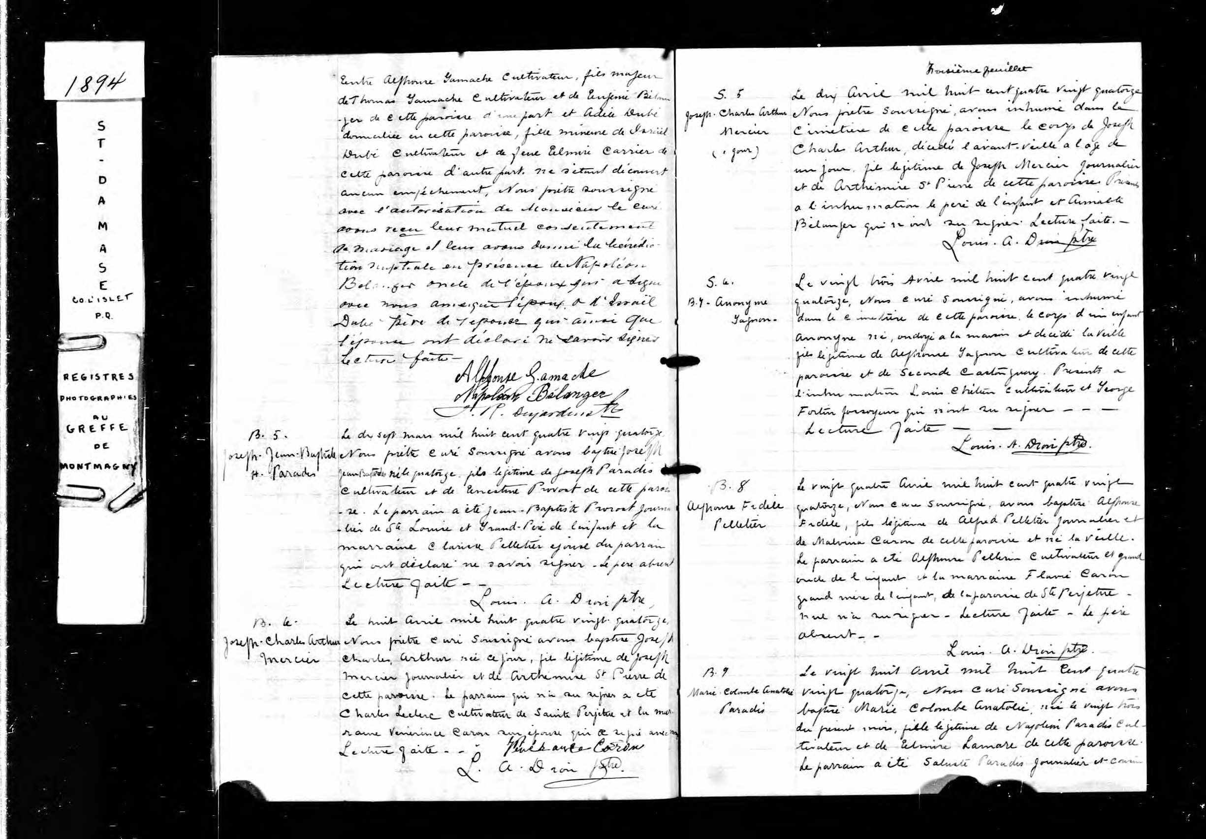 Acte de sépulture Acte de sépulture