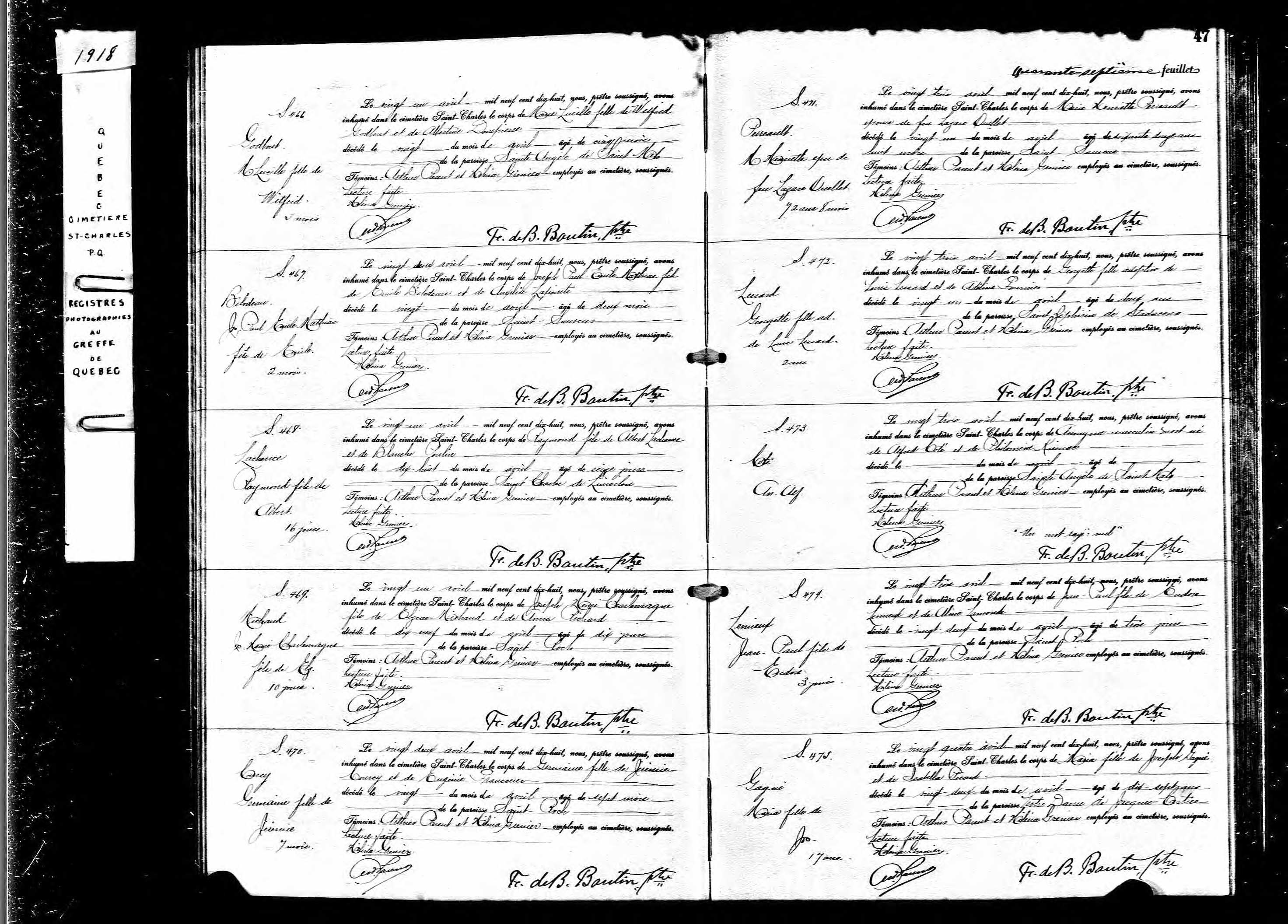 Acte de sépulture Acte de sépulture