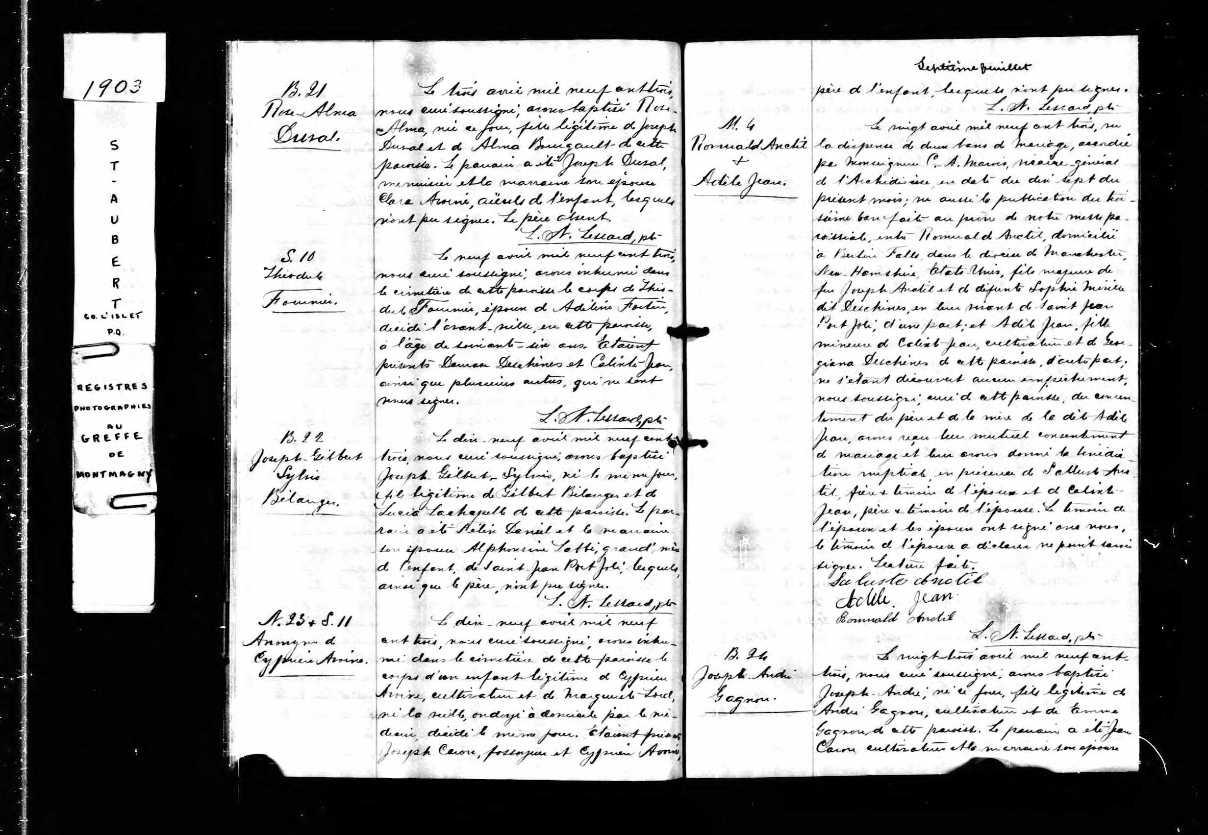 Acte de sépulture