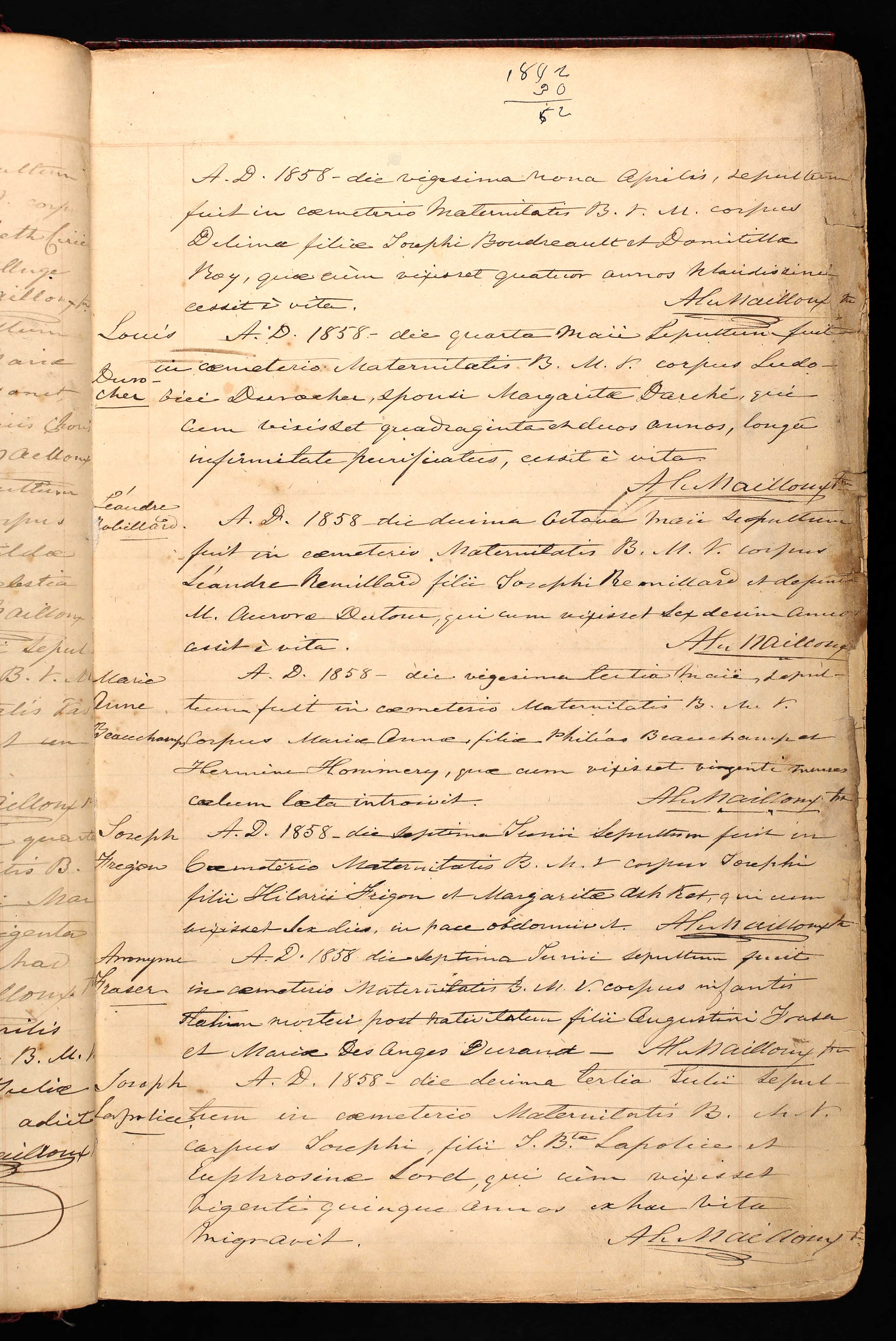 Acte de sépulture