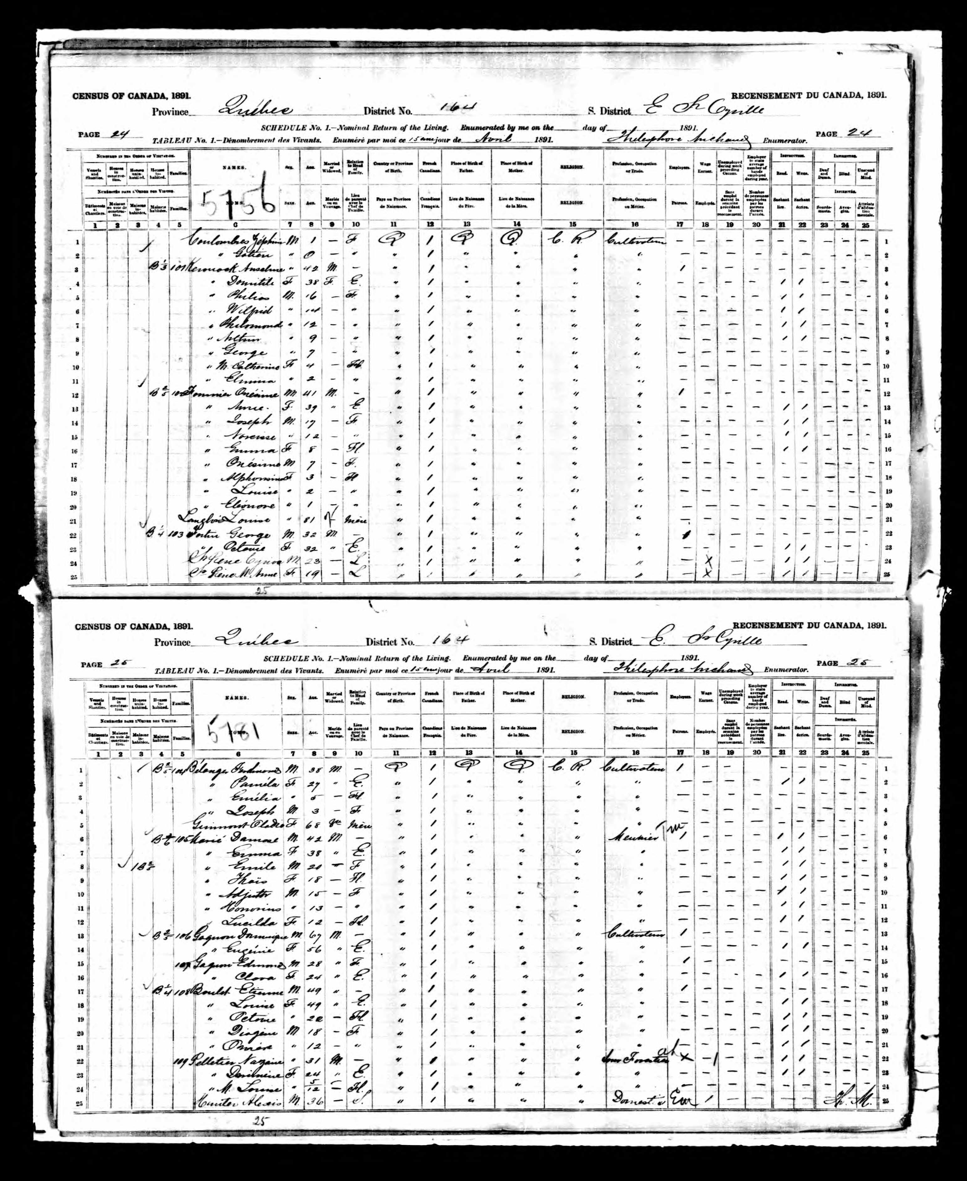 Recensement canadien 1891