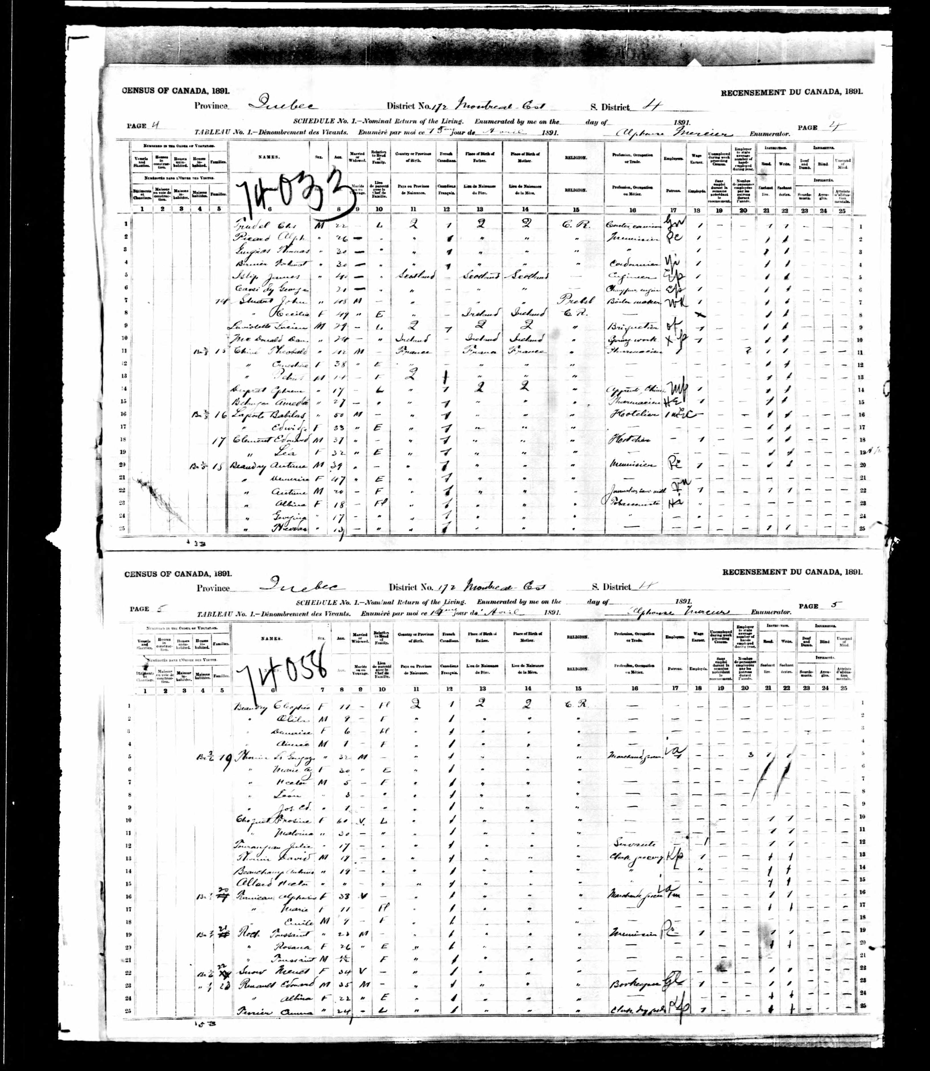 Recensement canadien 1891