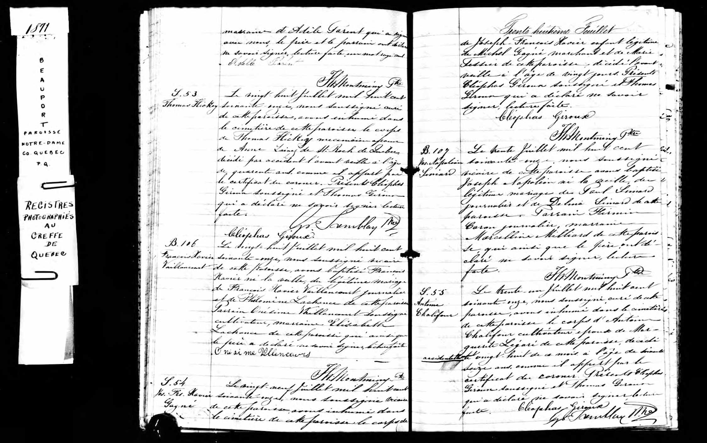 Acte de sépulture