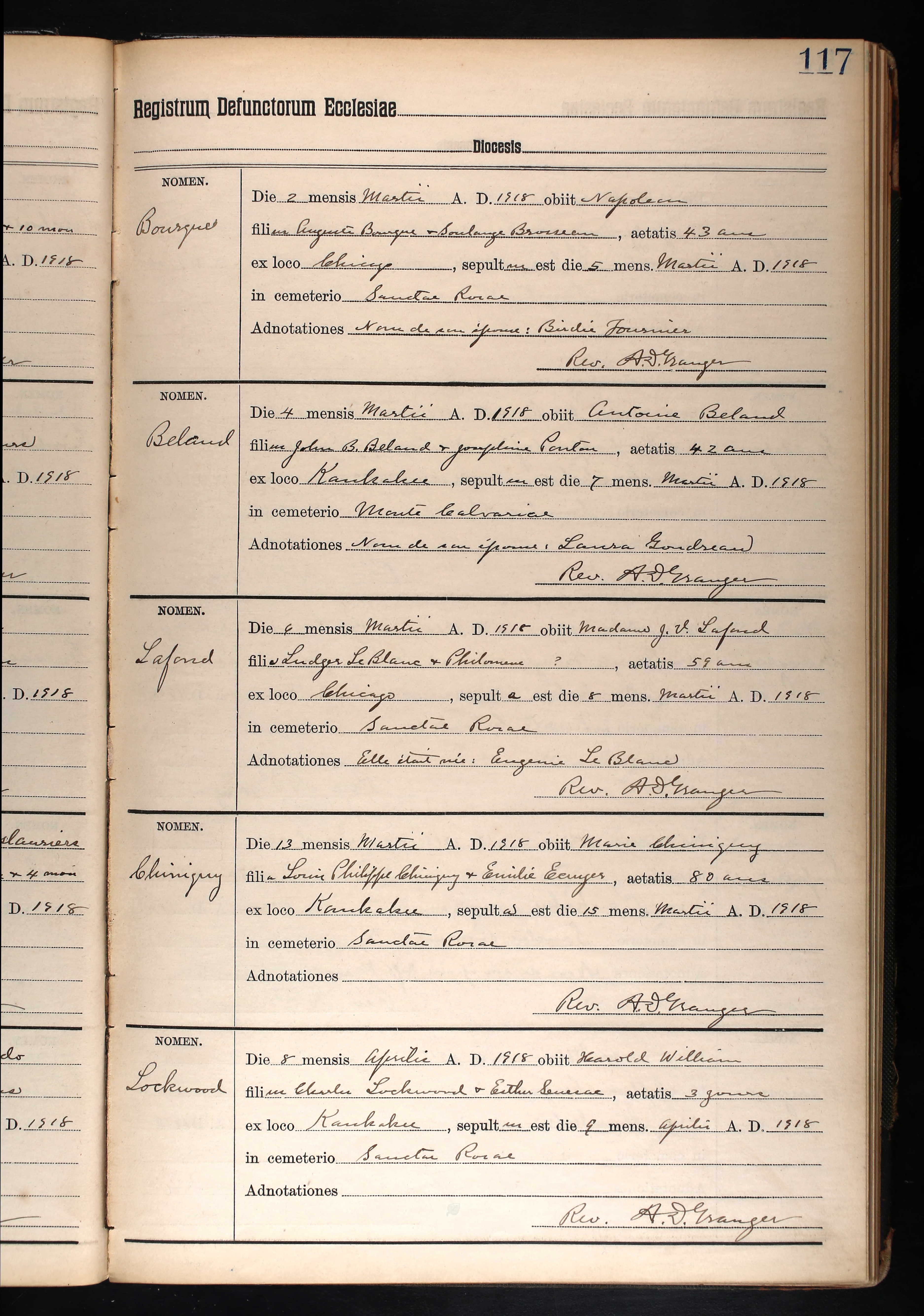 Acte de sépulture