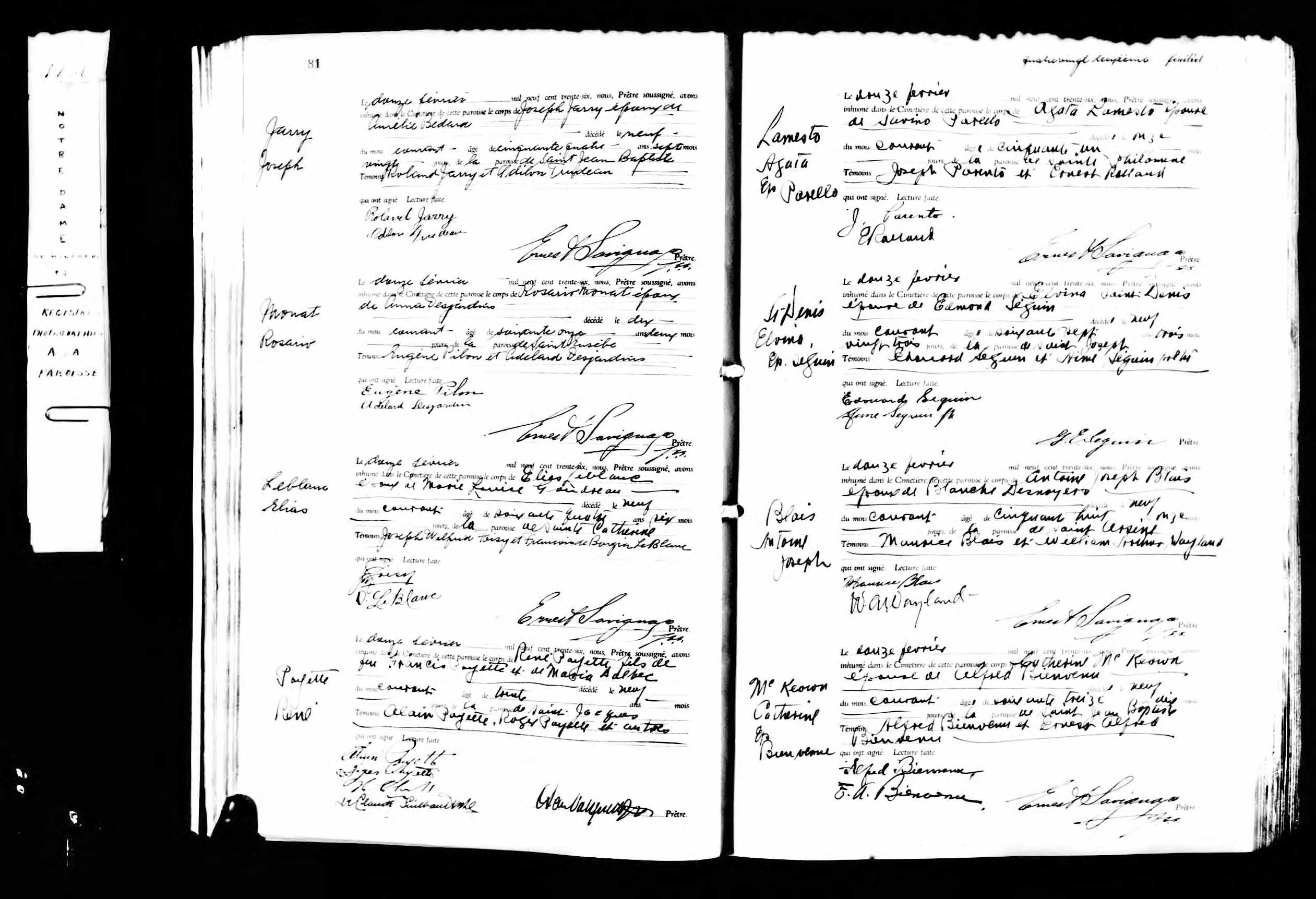 Acte de sépulture
