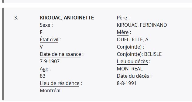 Mention du décès