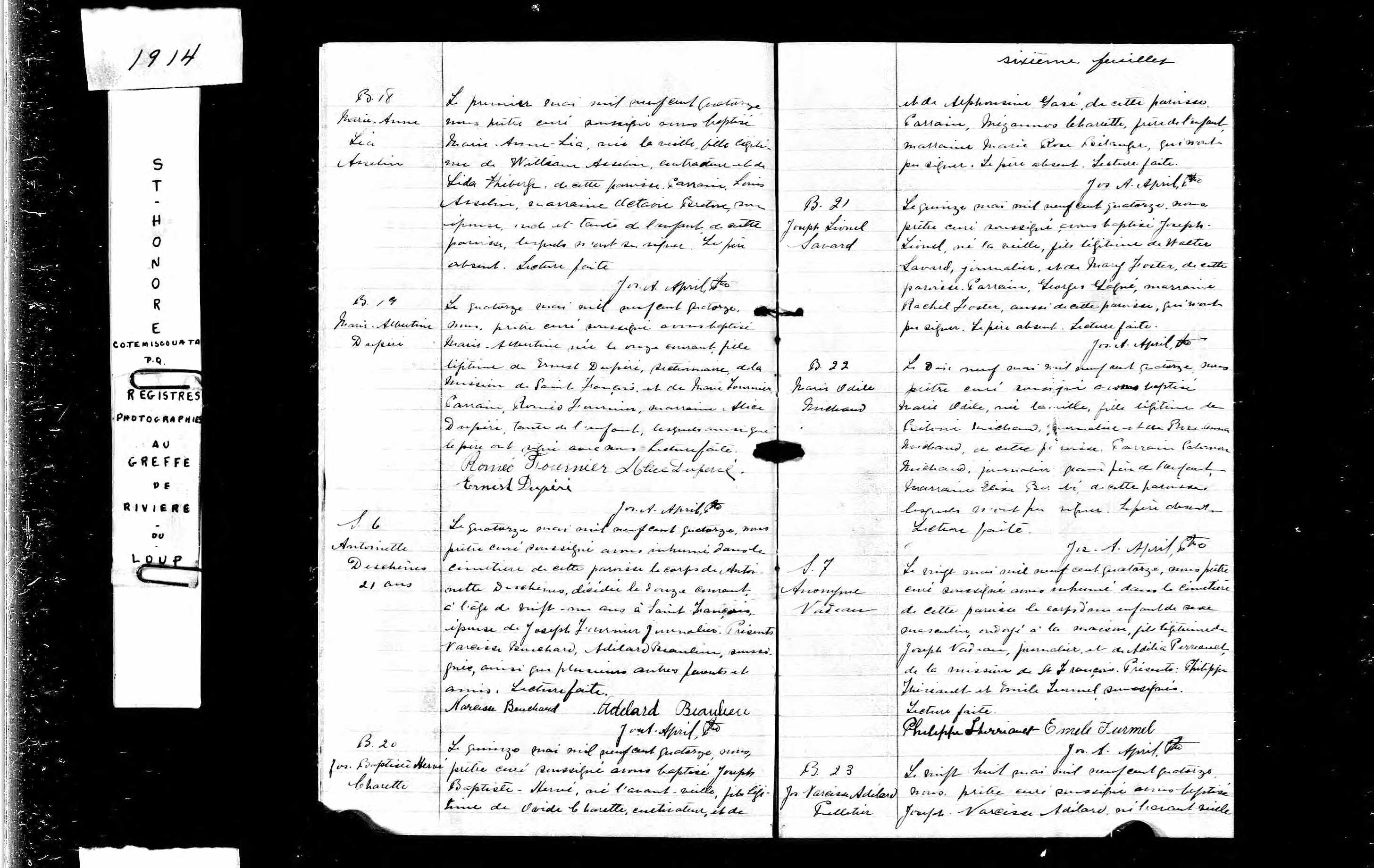 Acte de sépulture