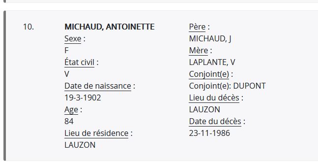 Mention du décès