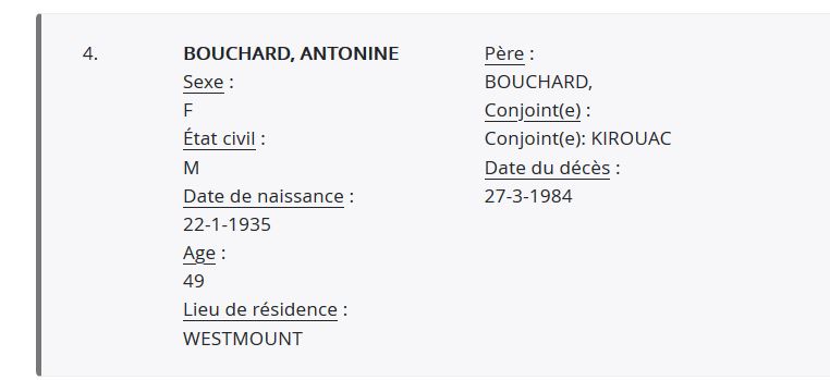 Mention du décès