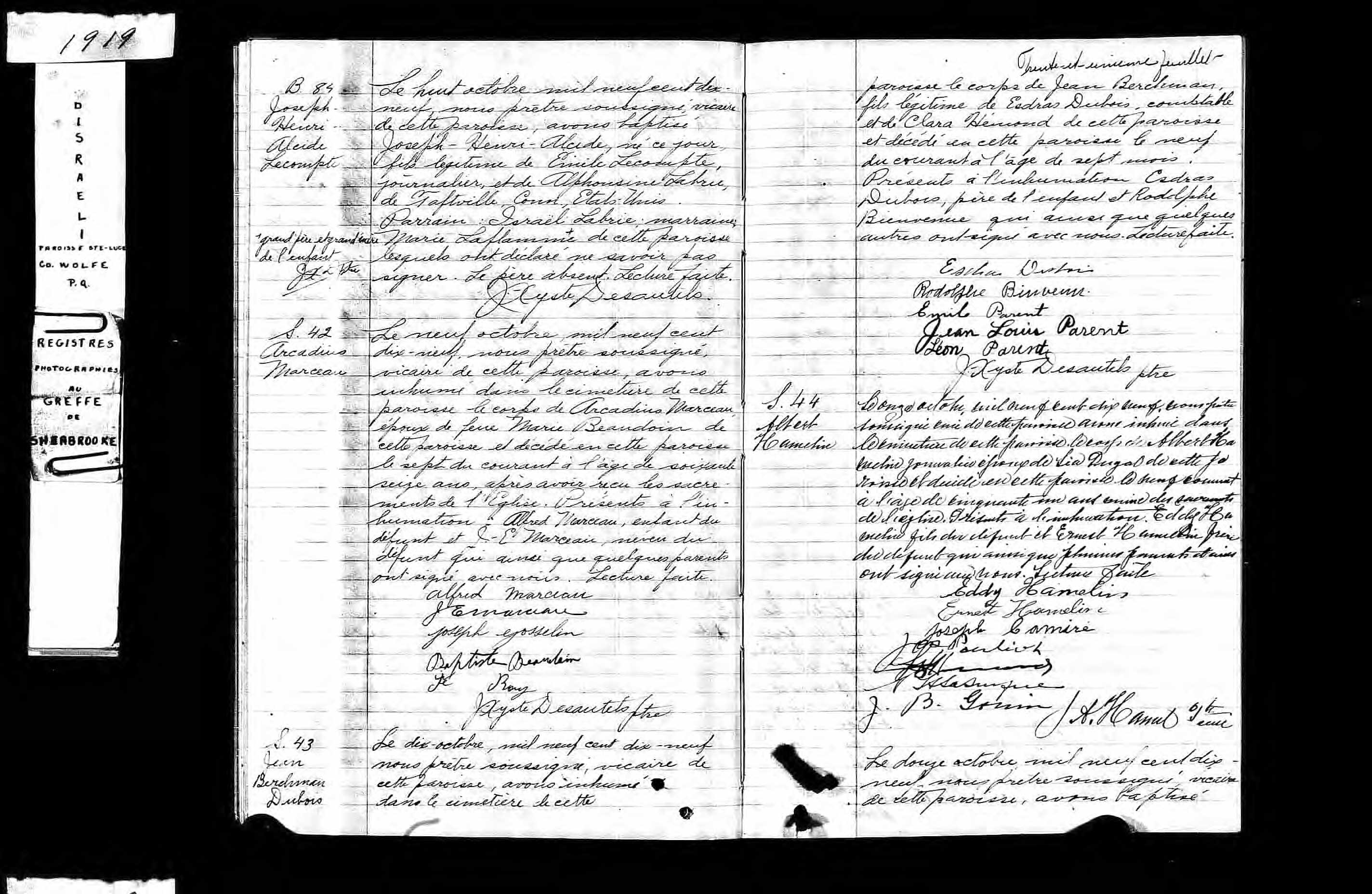 Acte de sépulture