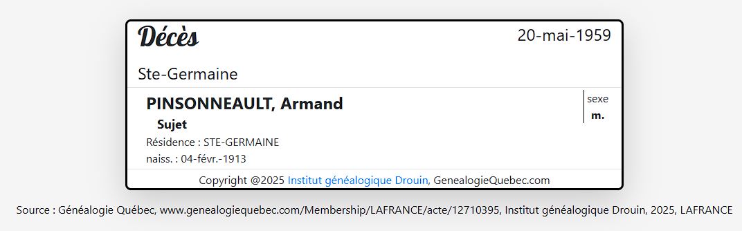 Mention du décès
