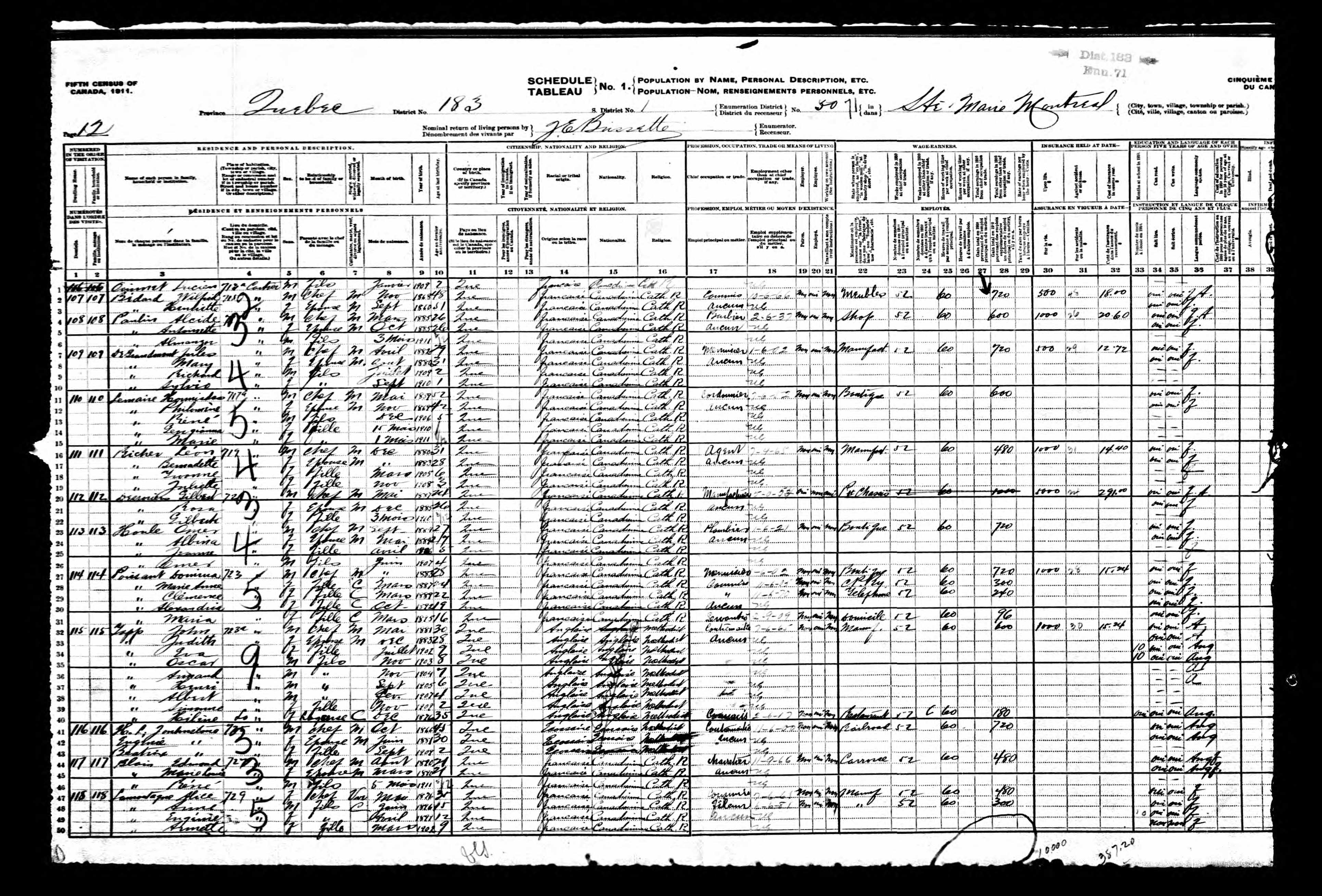 Recensement canadien 1911