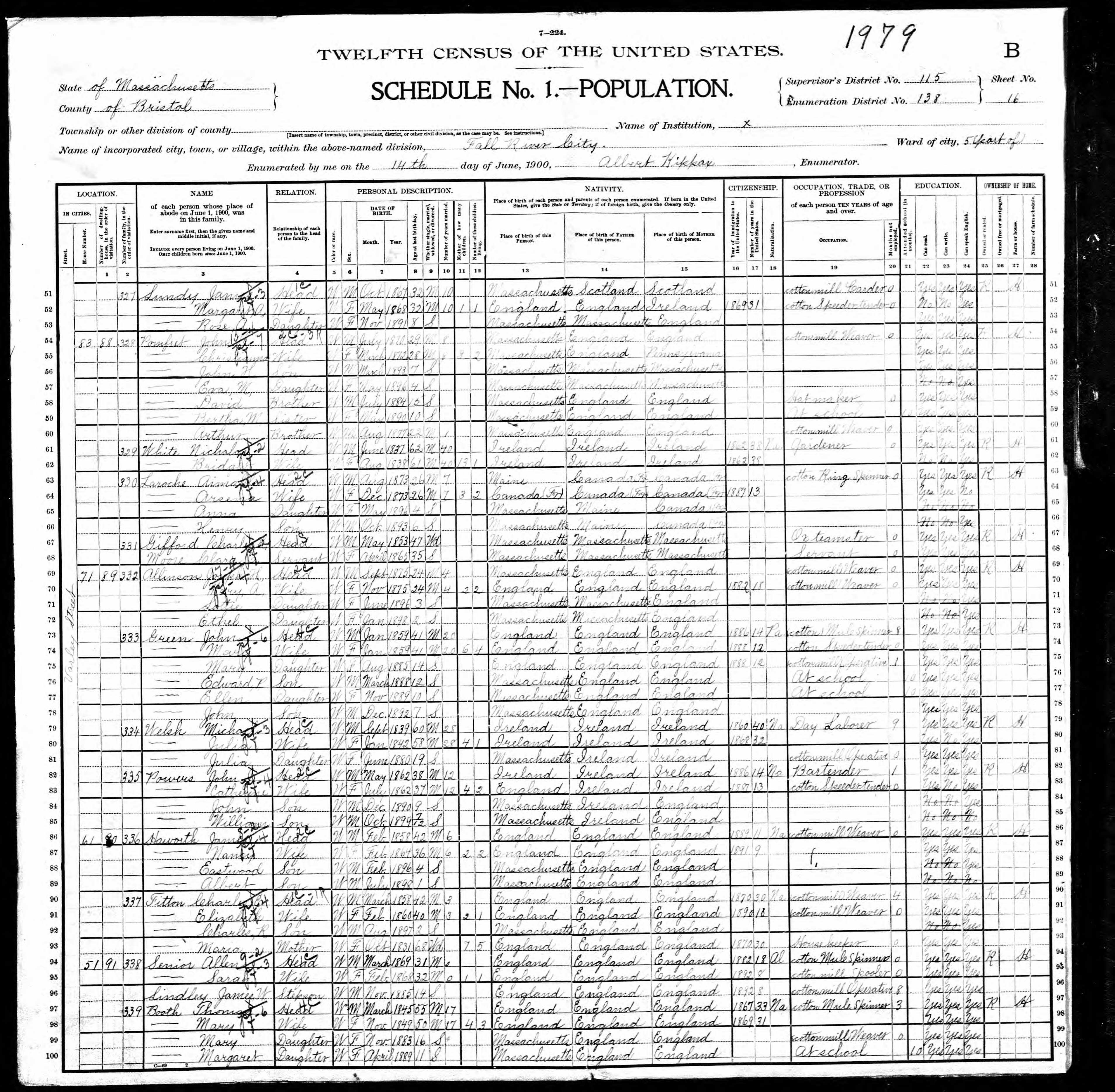 Recensement fédéral américain 1900