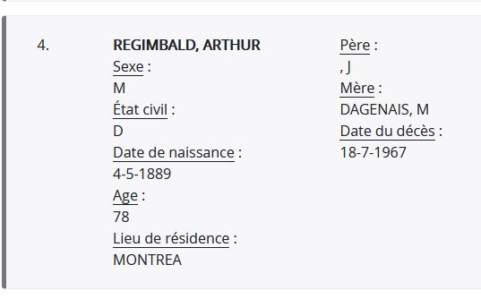 Mention du décès