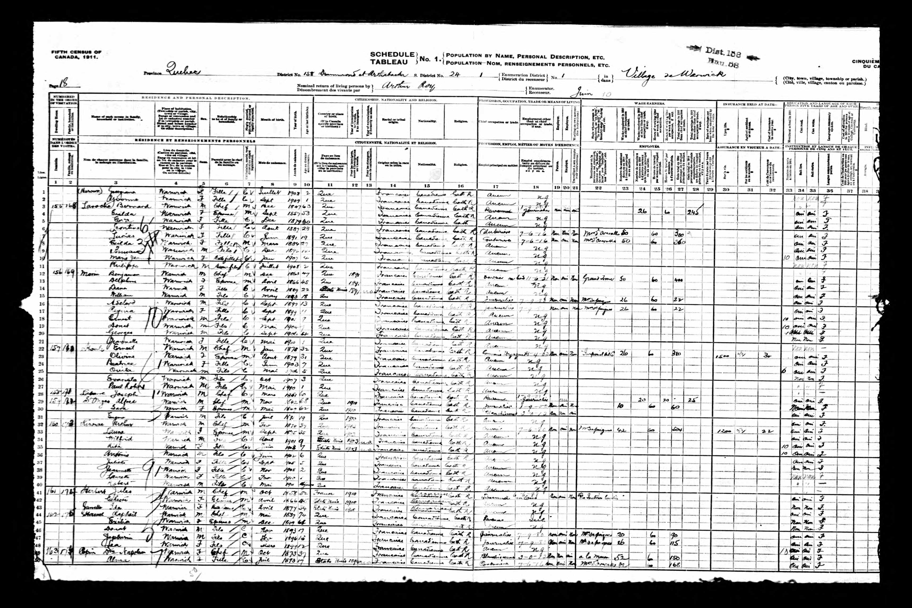 Recensement canadien 1911