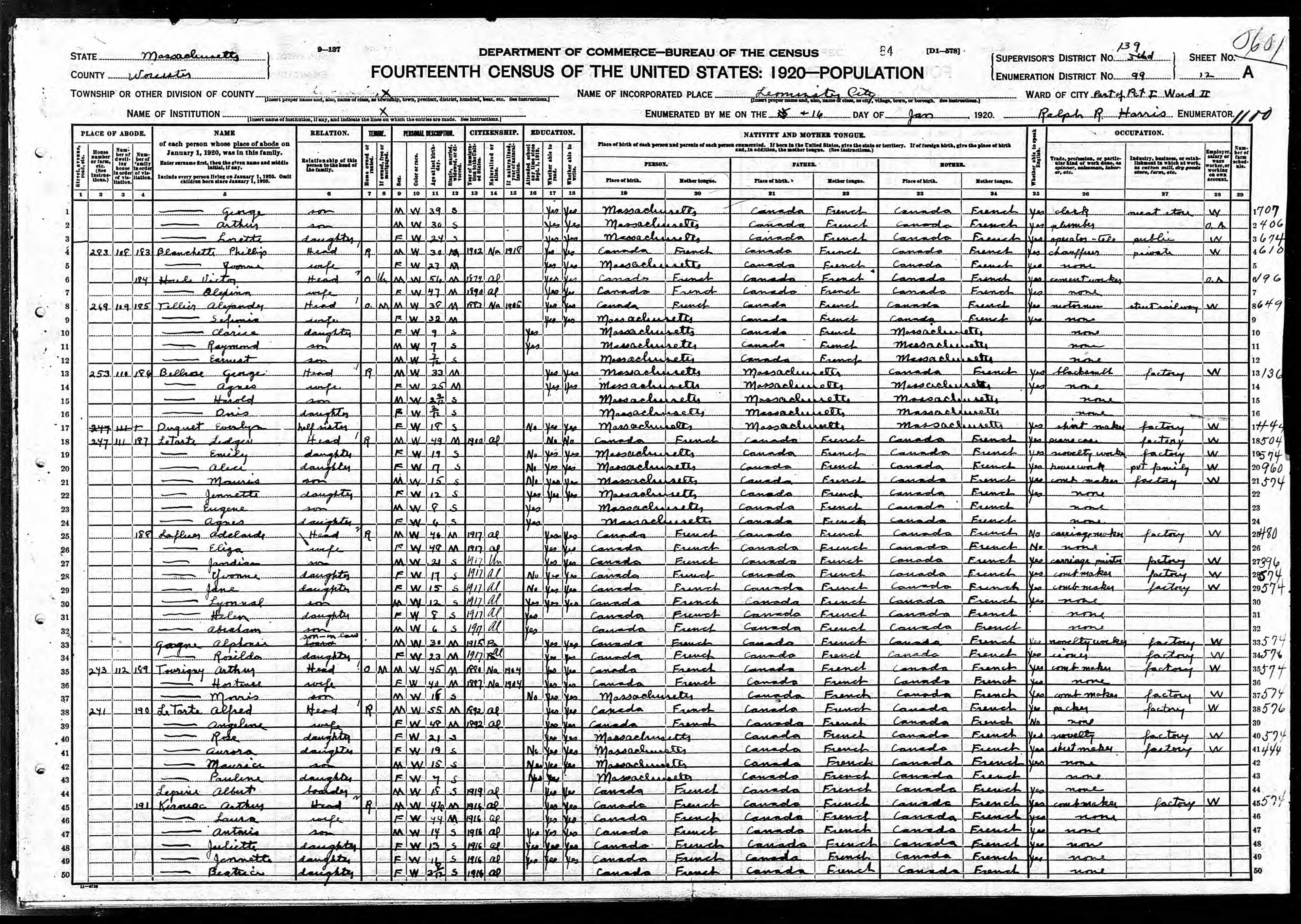 Recensement fédéral américain 1920