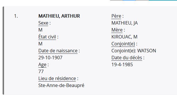 Mention du décès