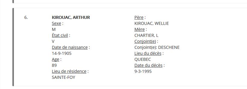 Mention du décès