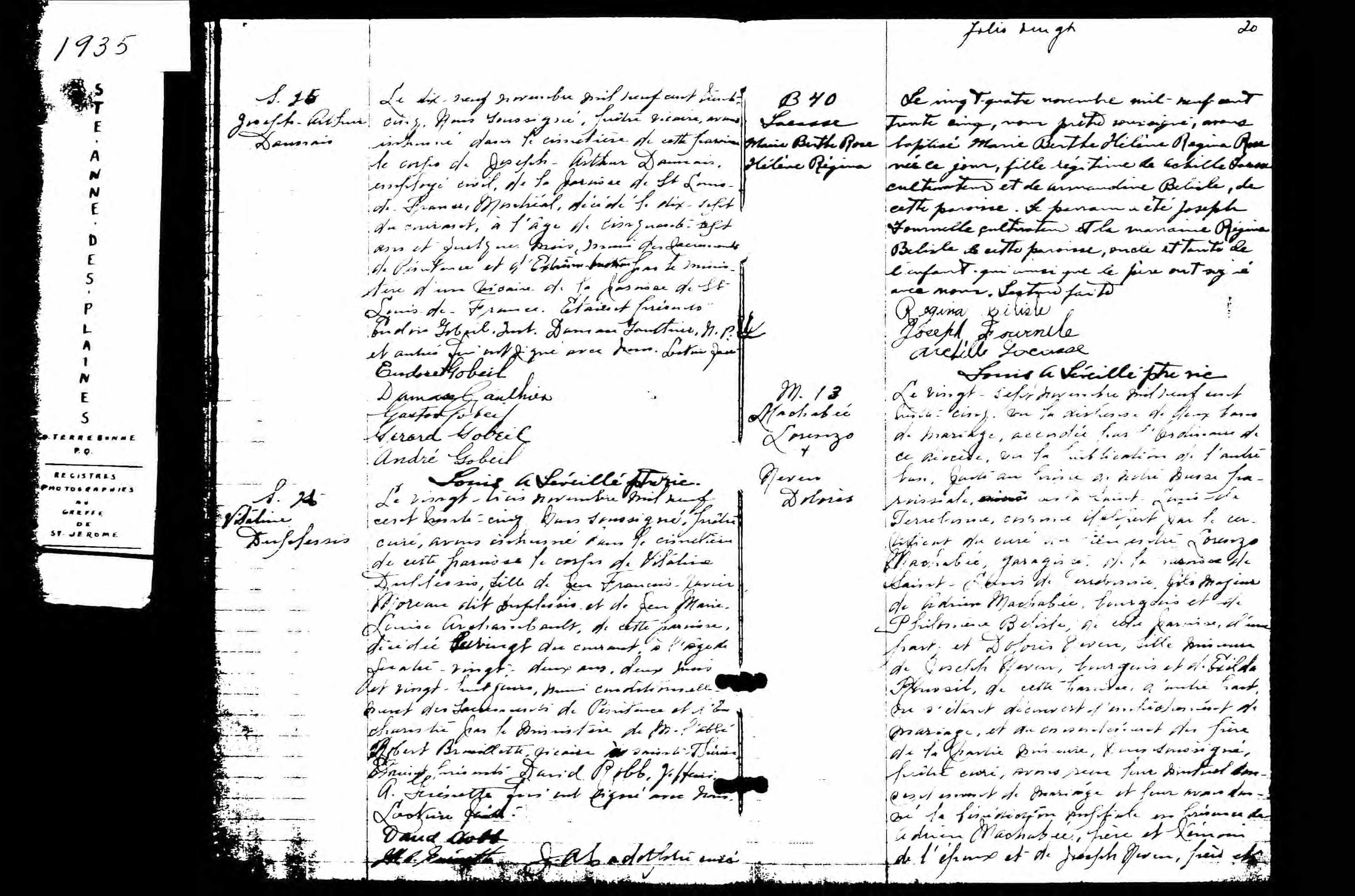 Acte de sépulture