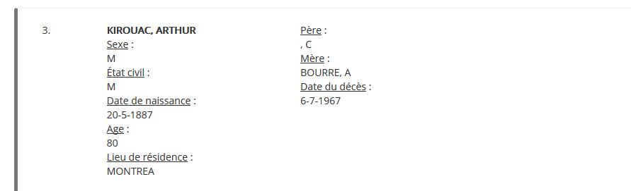Mention du décès
