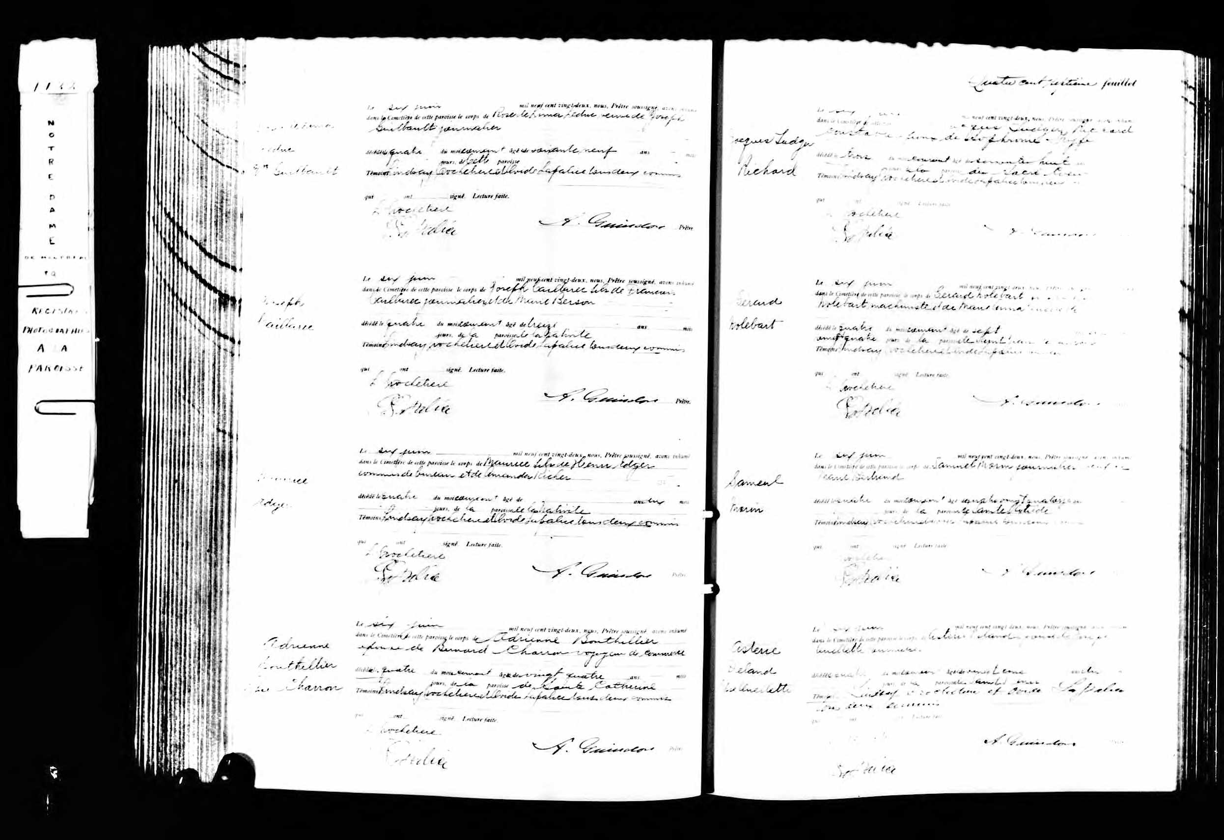Acte de sépulture