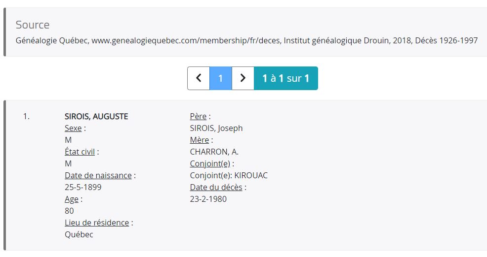 Mention du décès