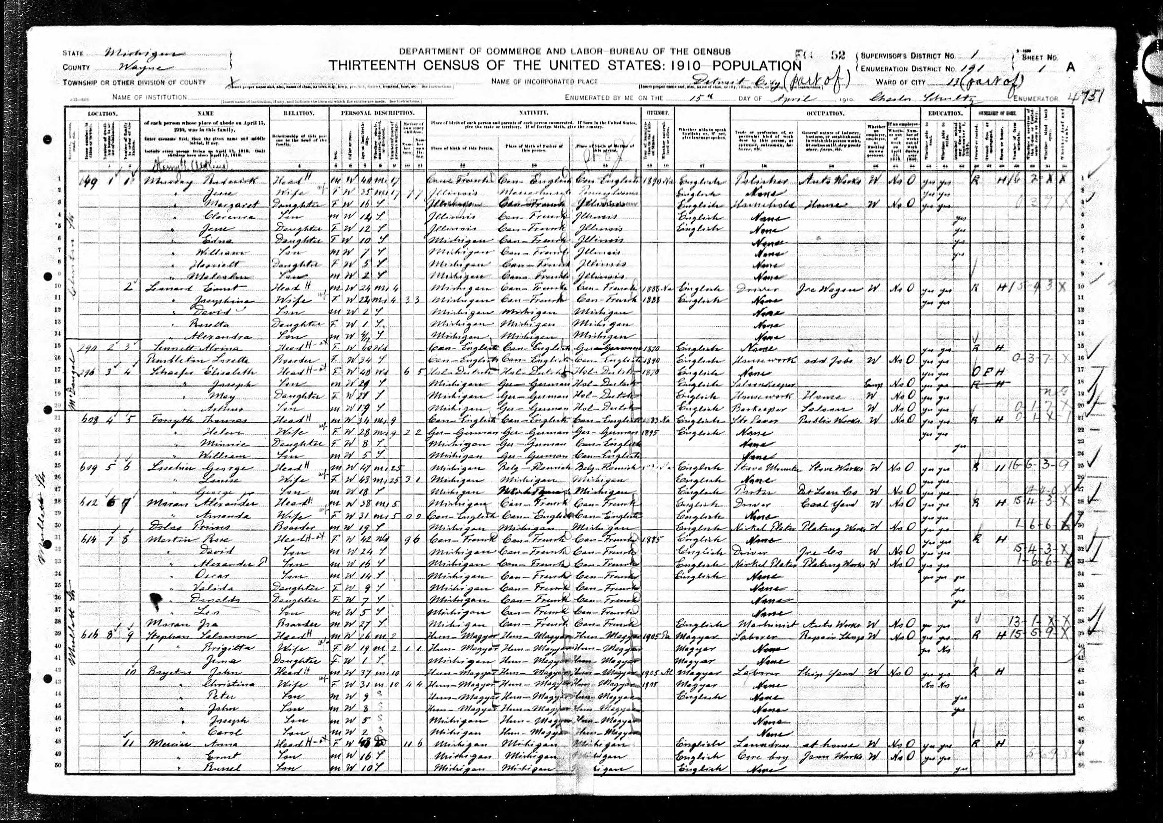 Recensement fédéral américain 1910 Recensement fédéral américain 1910