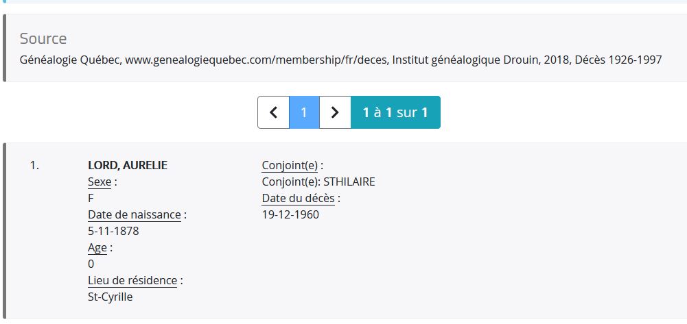 Mention du décès