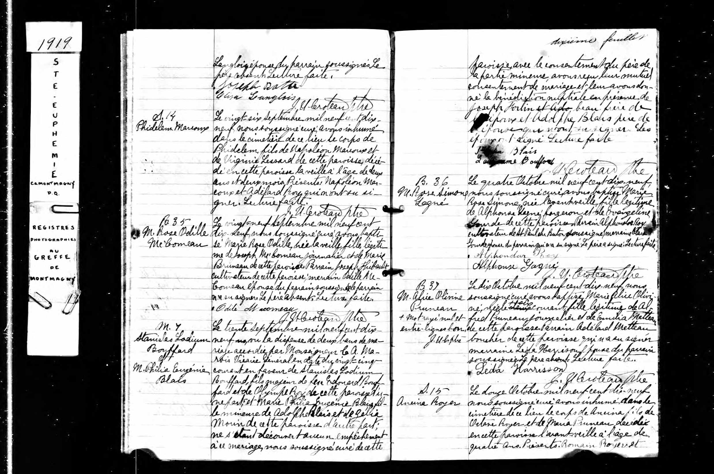  Acte de sépulture