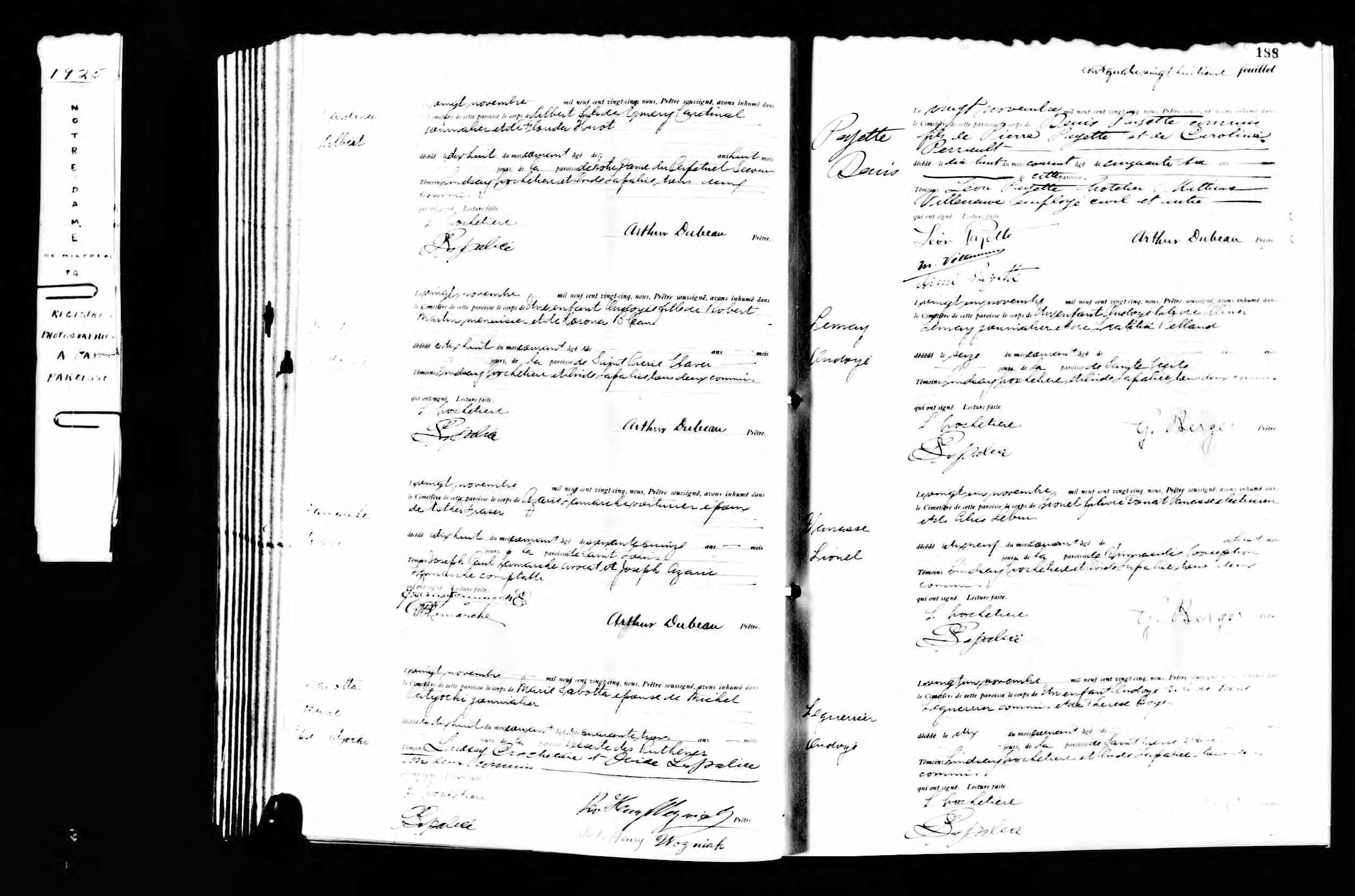 Acte de sépulture Acte de sépulture