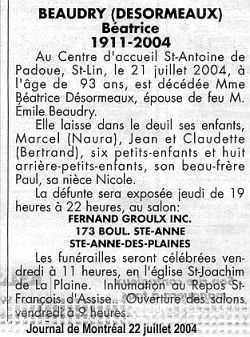 Nécrologie