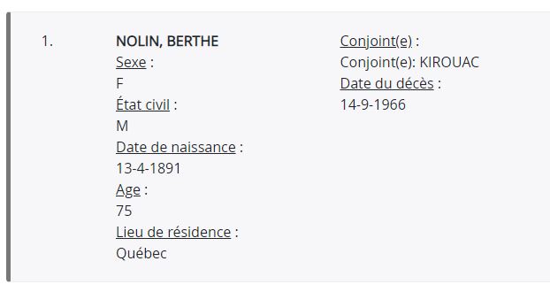 Mention du décès