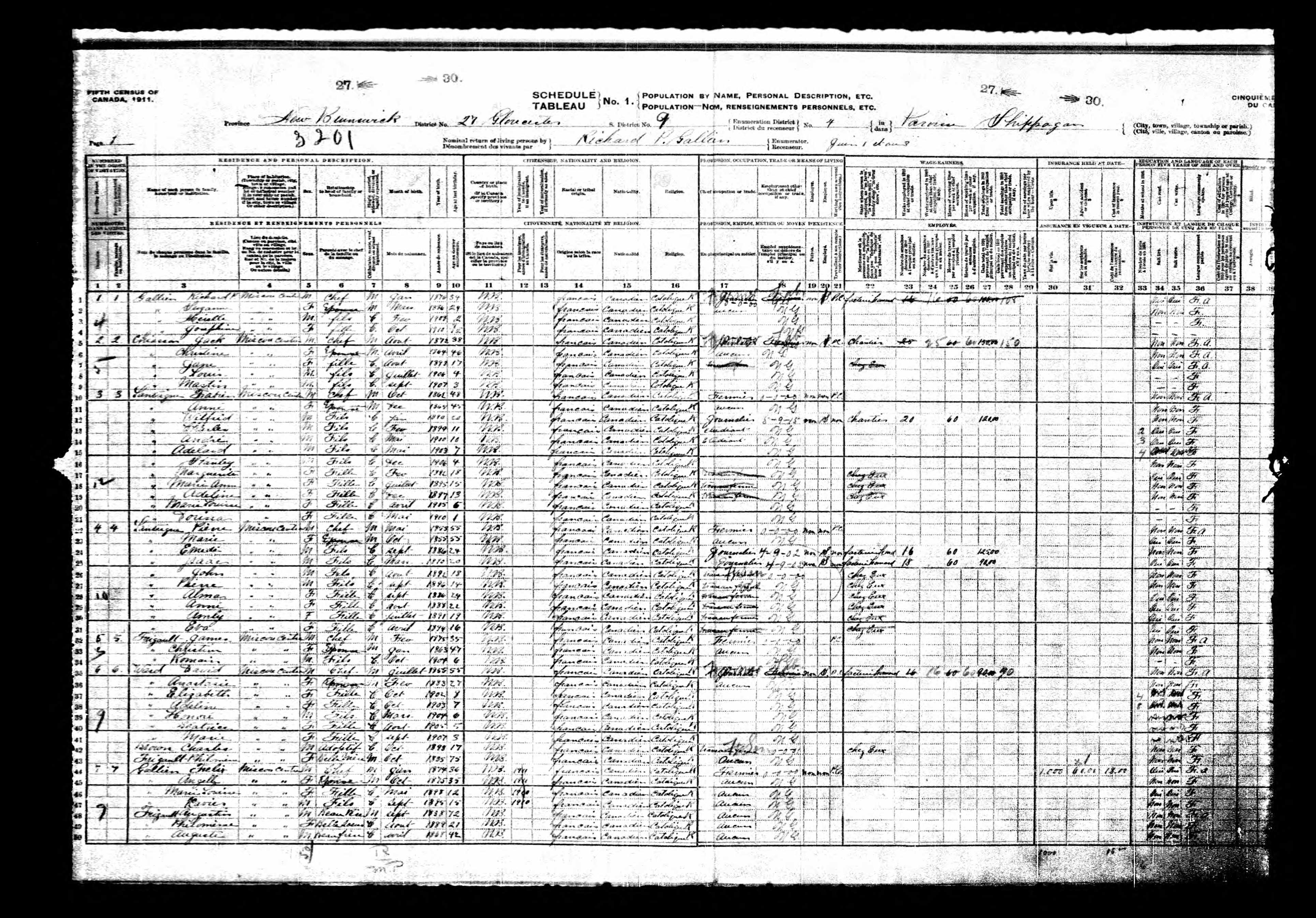Recensement canadien 1911 Recensement canadien 1911