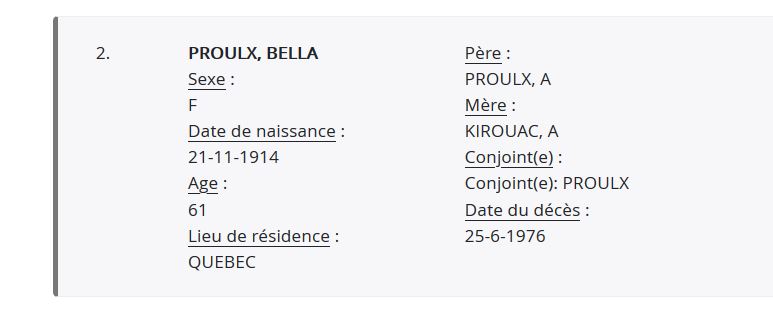 Mention du décès