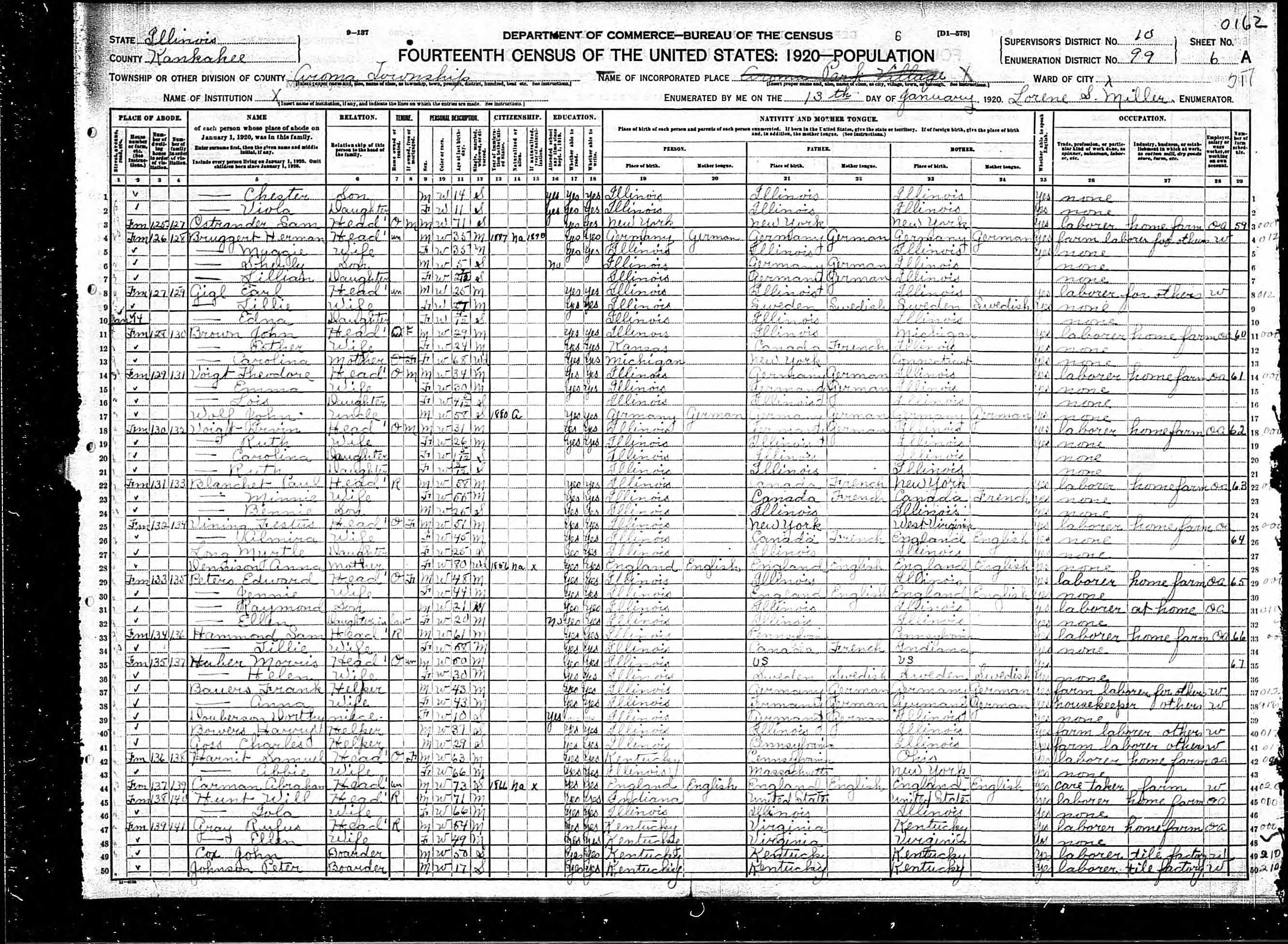 Recensement fédéral américain 1920