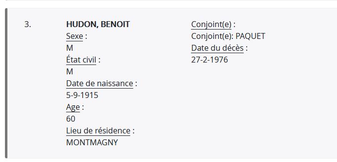Mention du décès