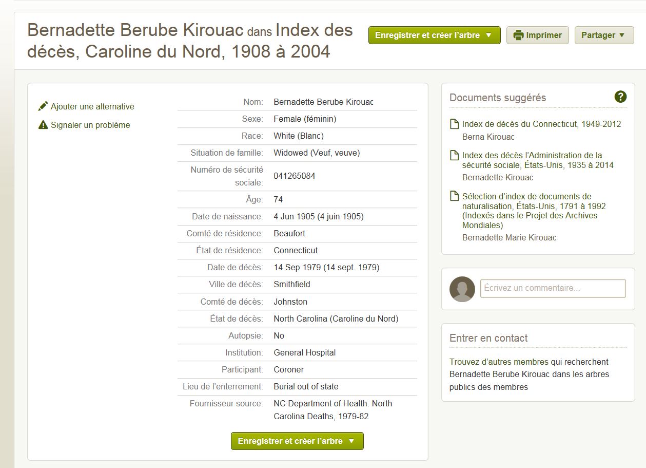 Mention de la date de naissance et de décès