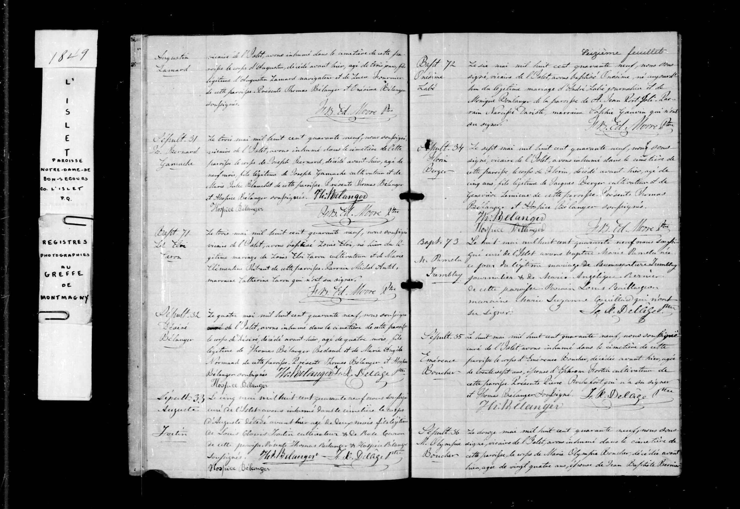 Acte de sépulture