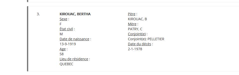 Mention du décès