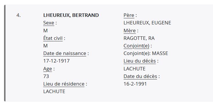 Mention du décès