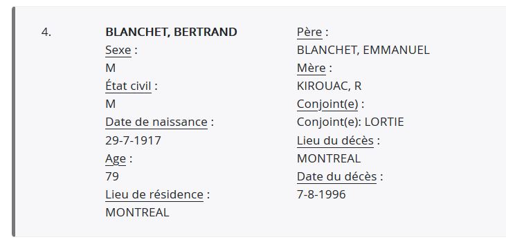 Mention du décès