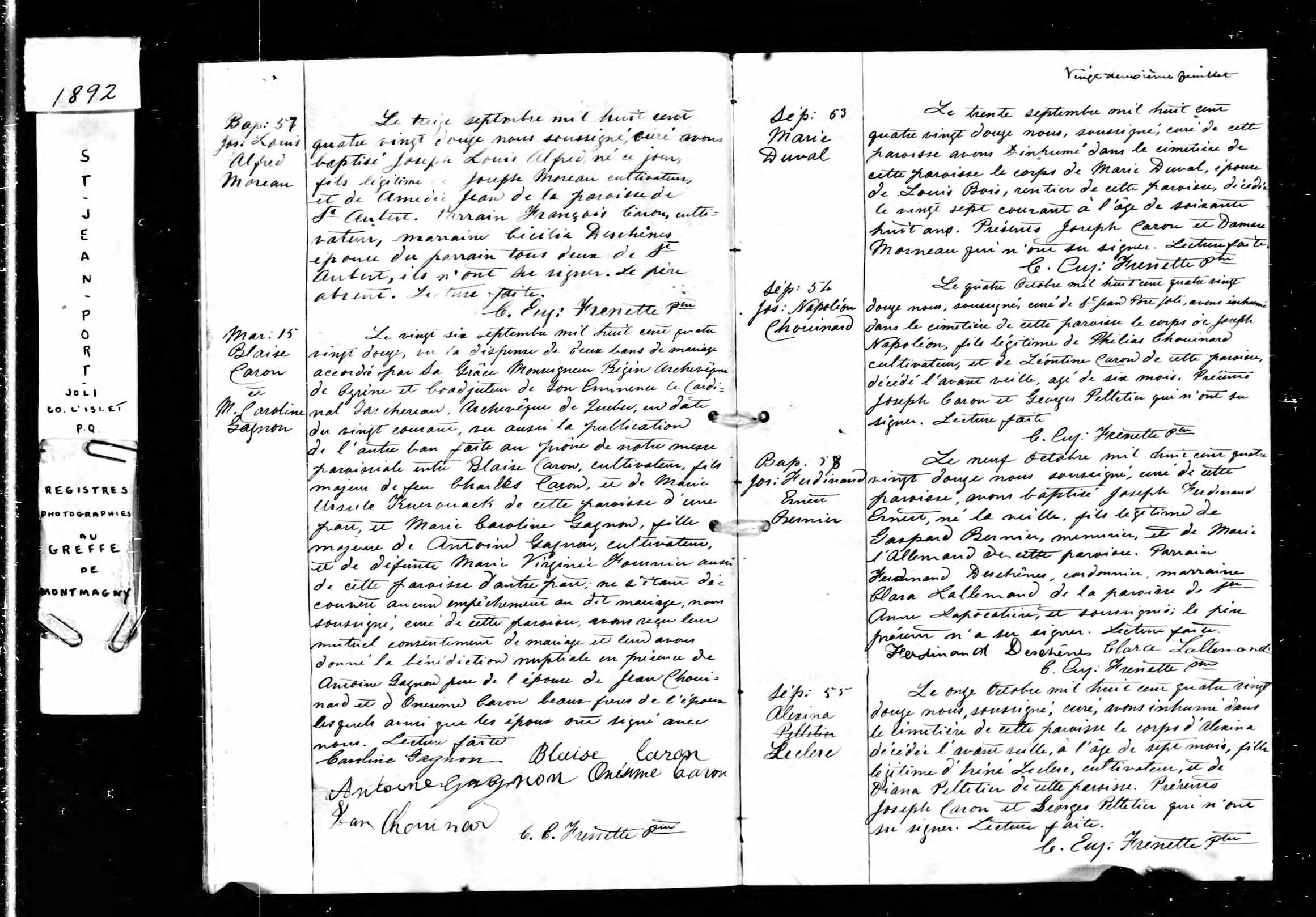 Acte de mariage en premières noces