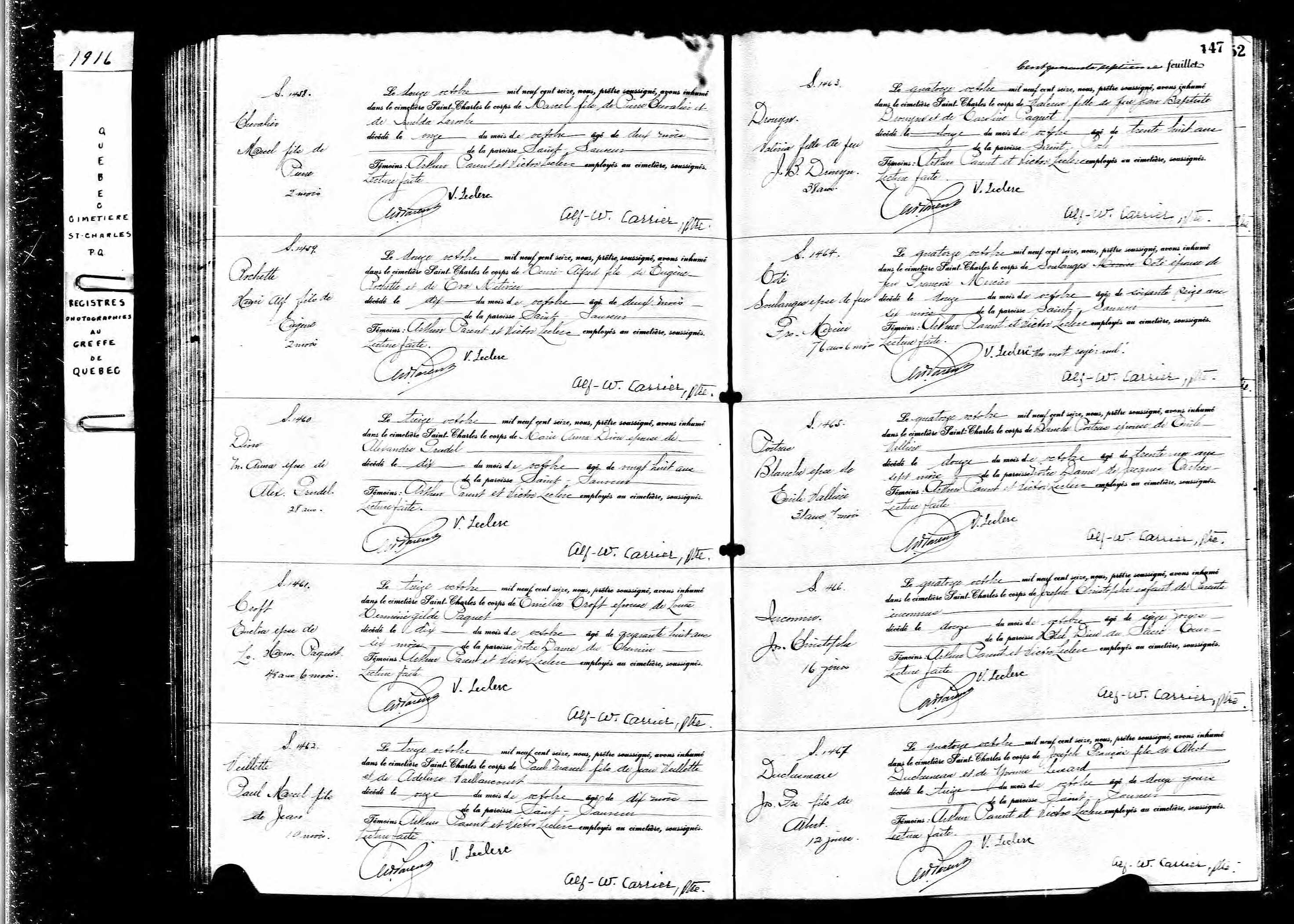 Acte de sépulture