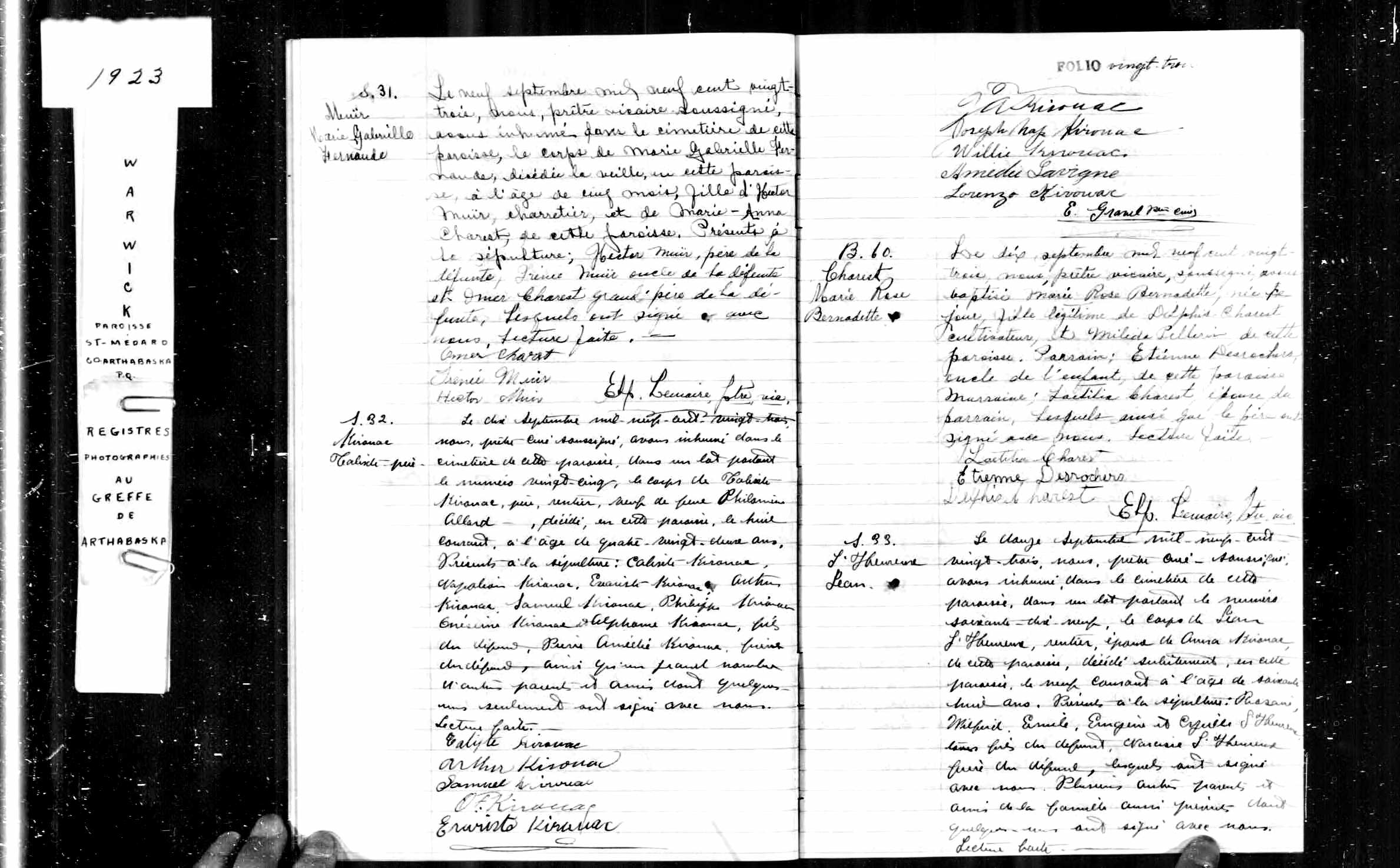 Acte de sépulture