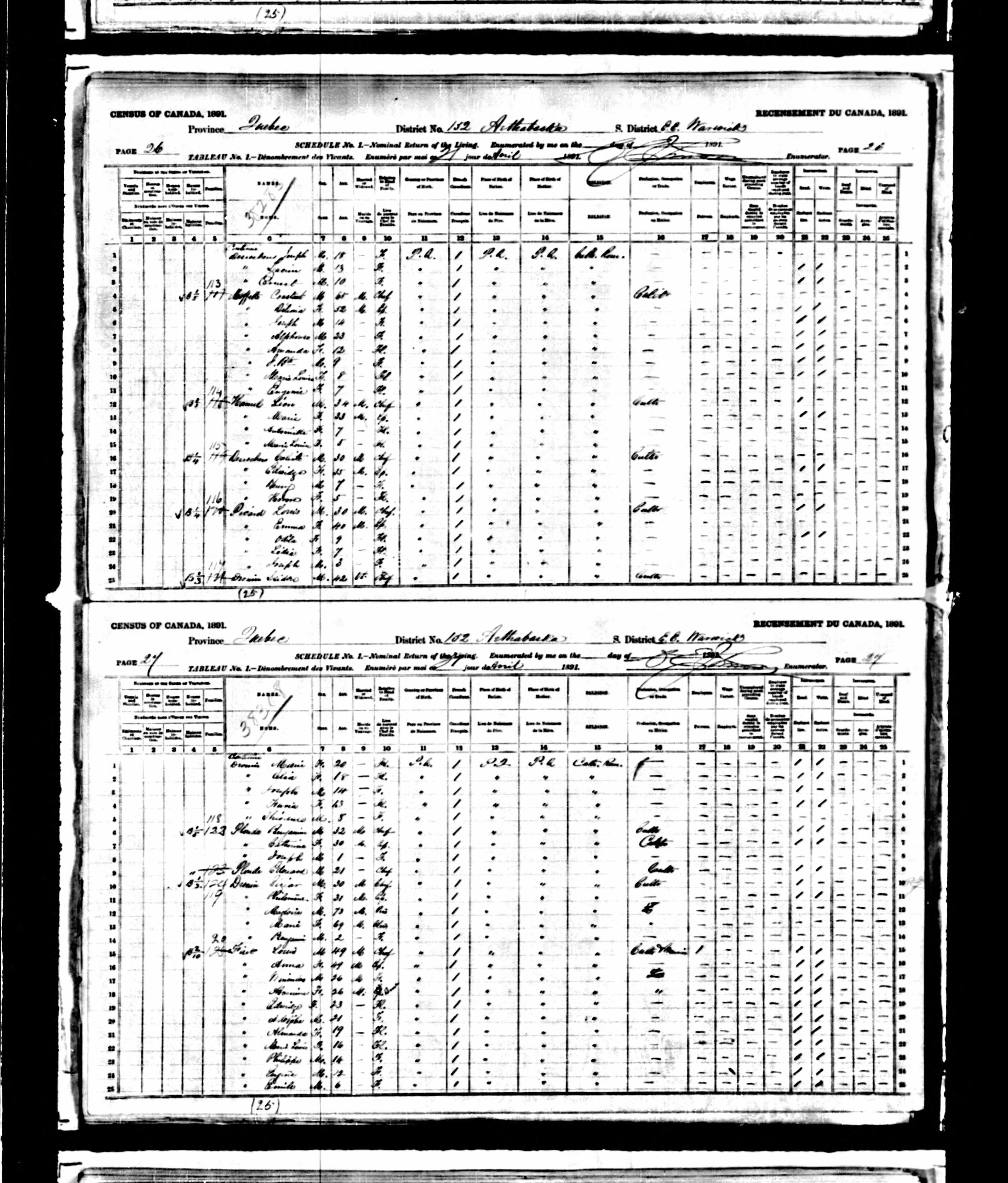 Recensement canadien 1891
