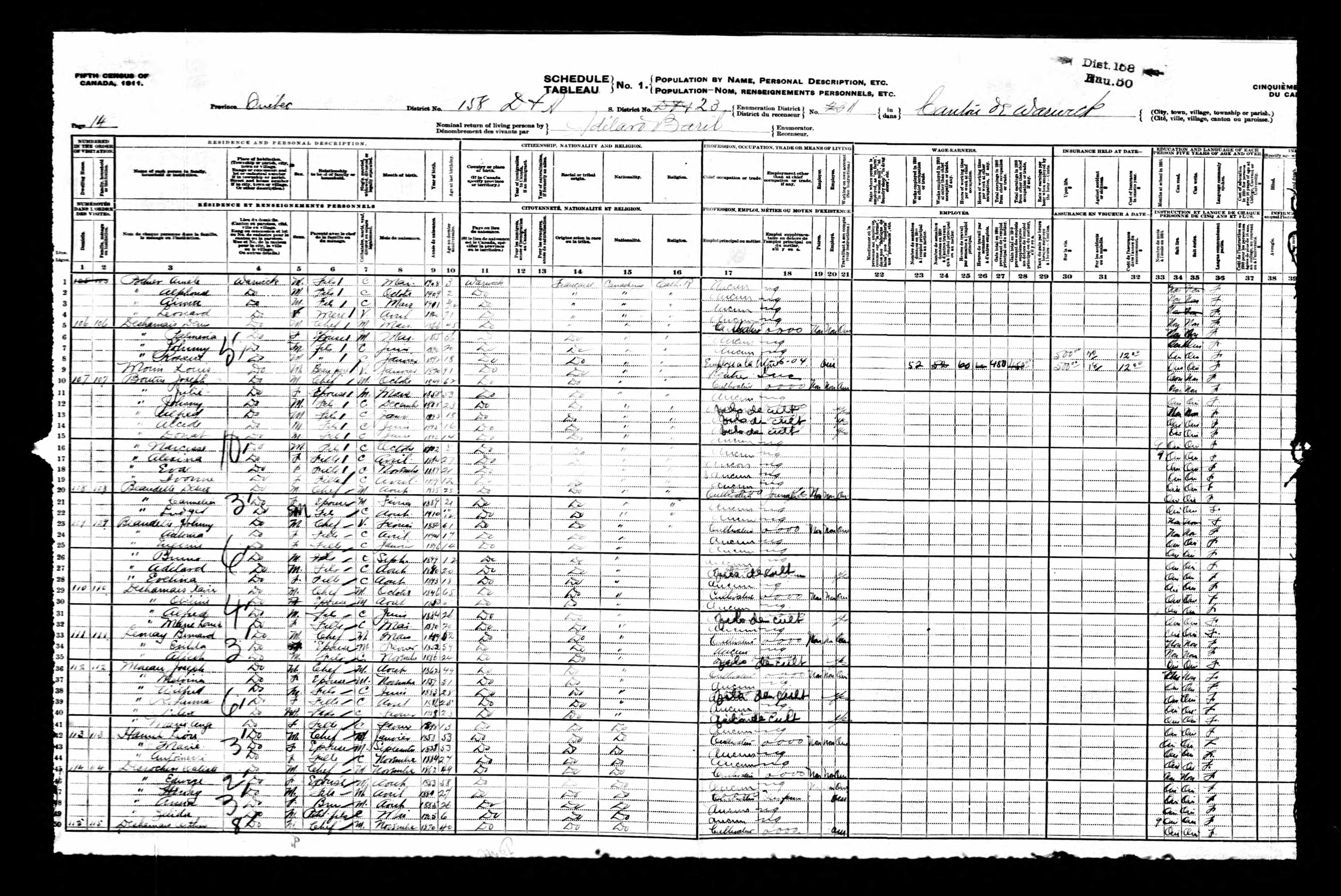 Recensement canadien 1911